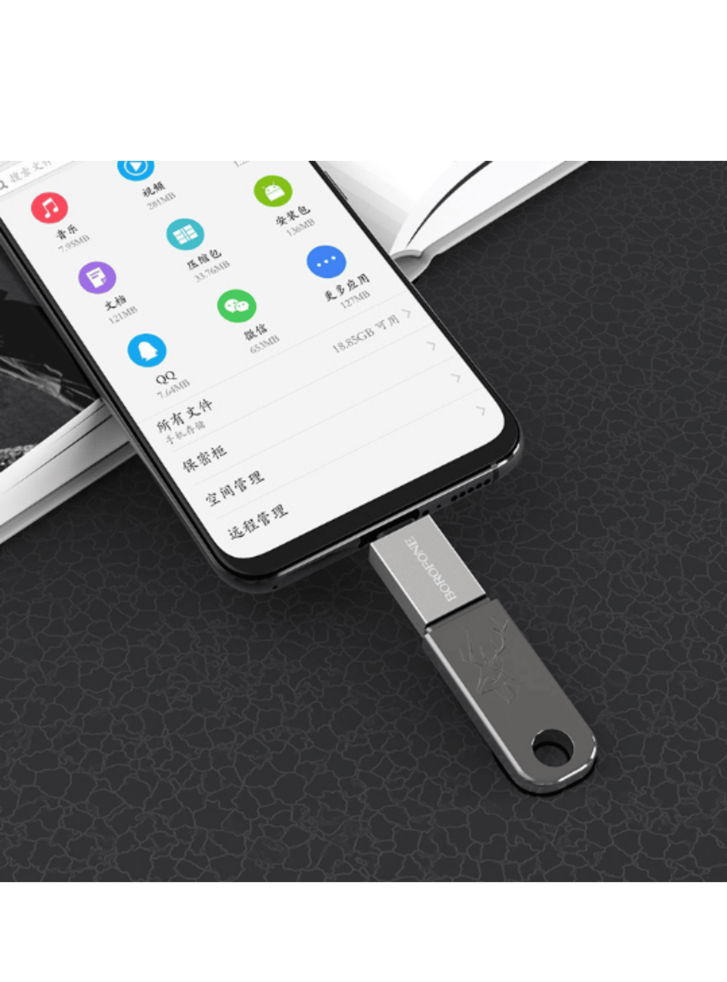 Adaptador Micro USB Macho a USB A HEMBRA Borofone BV2-3