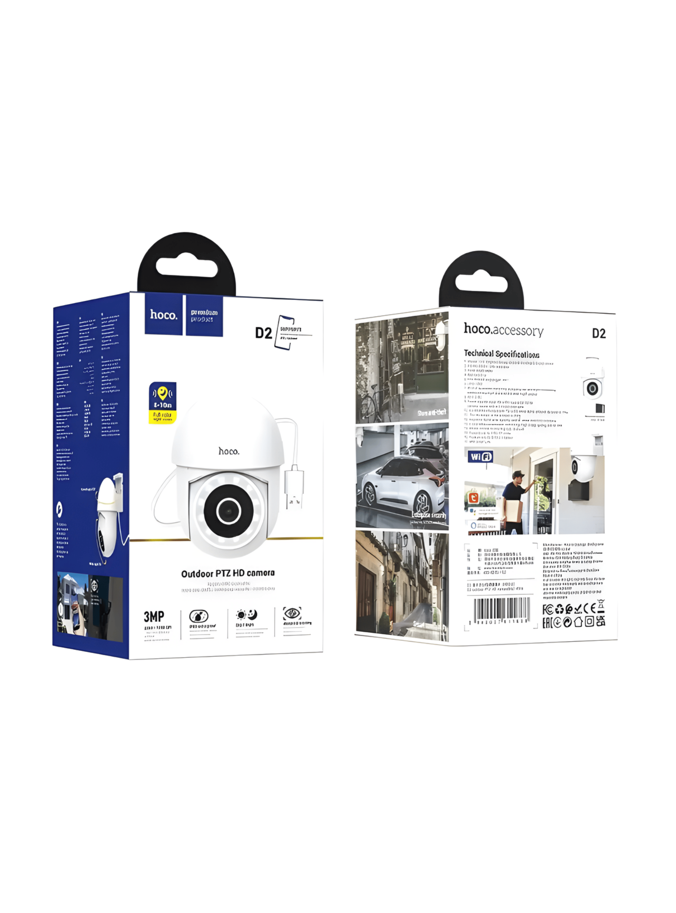 Camara Vigilancia PTZ HD para Exterior Hoco D2 Blanco-2