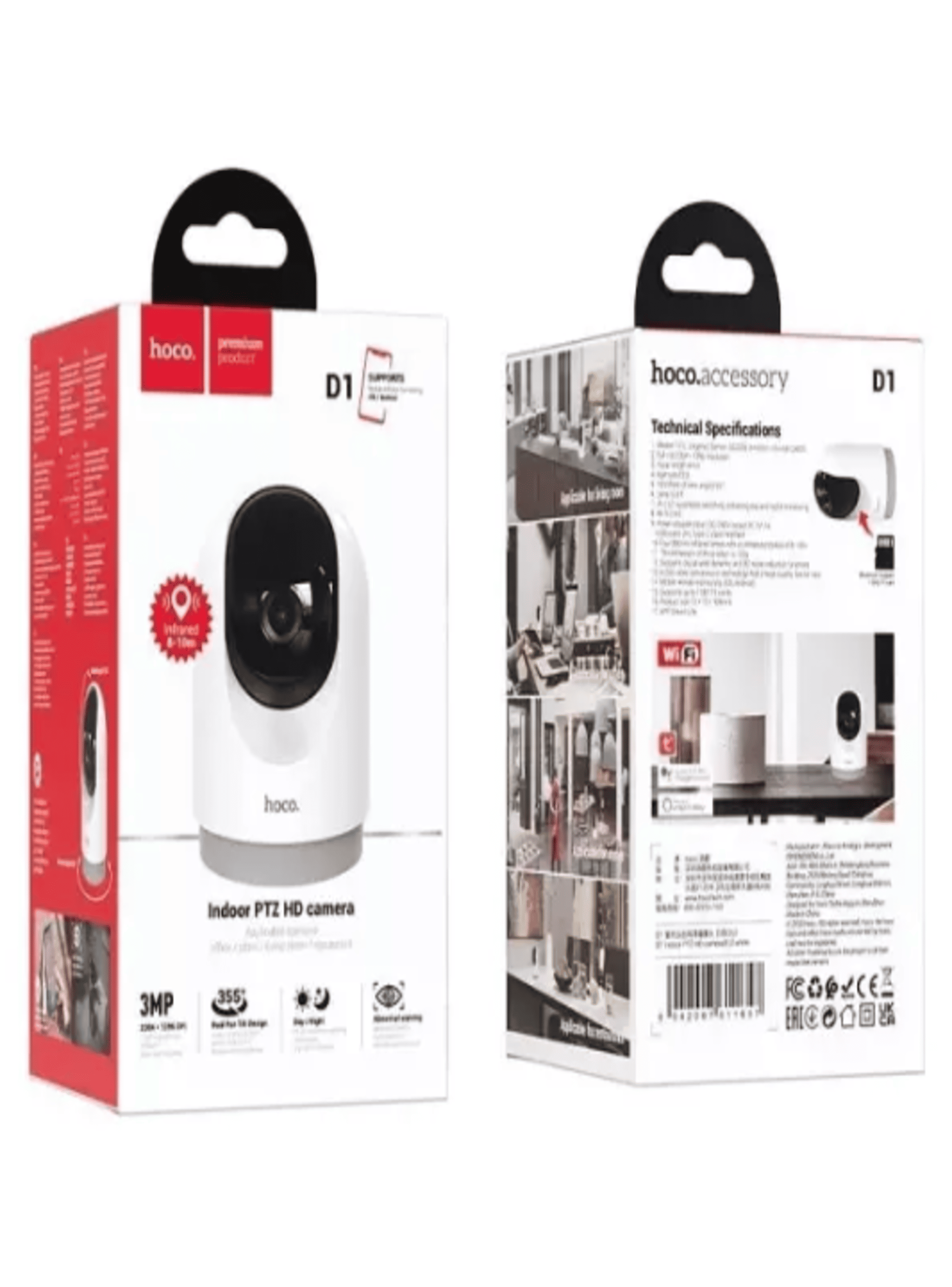 Camara Vigilancia PTZ HD para Interior Hoco D1 Blanco-2