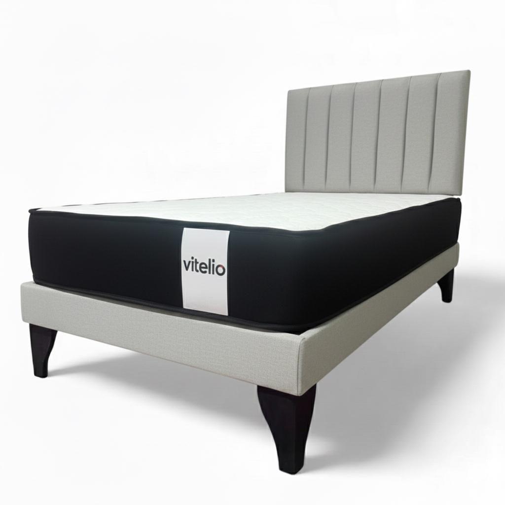 CAMA 1 PLAZA MODULAR EUROPEA GRIS CLARO+ COLCHÓN ORTOPÉDIC-1
