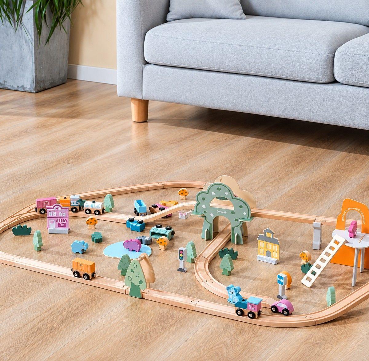 PISTA DE TRENES 90 PIEZAS-0