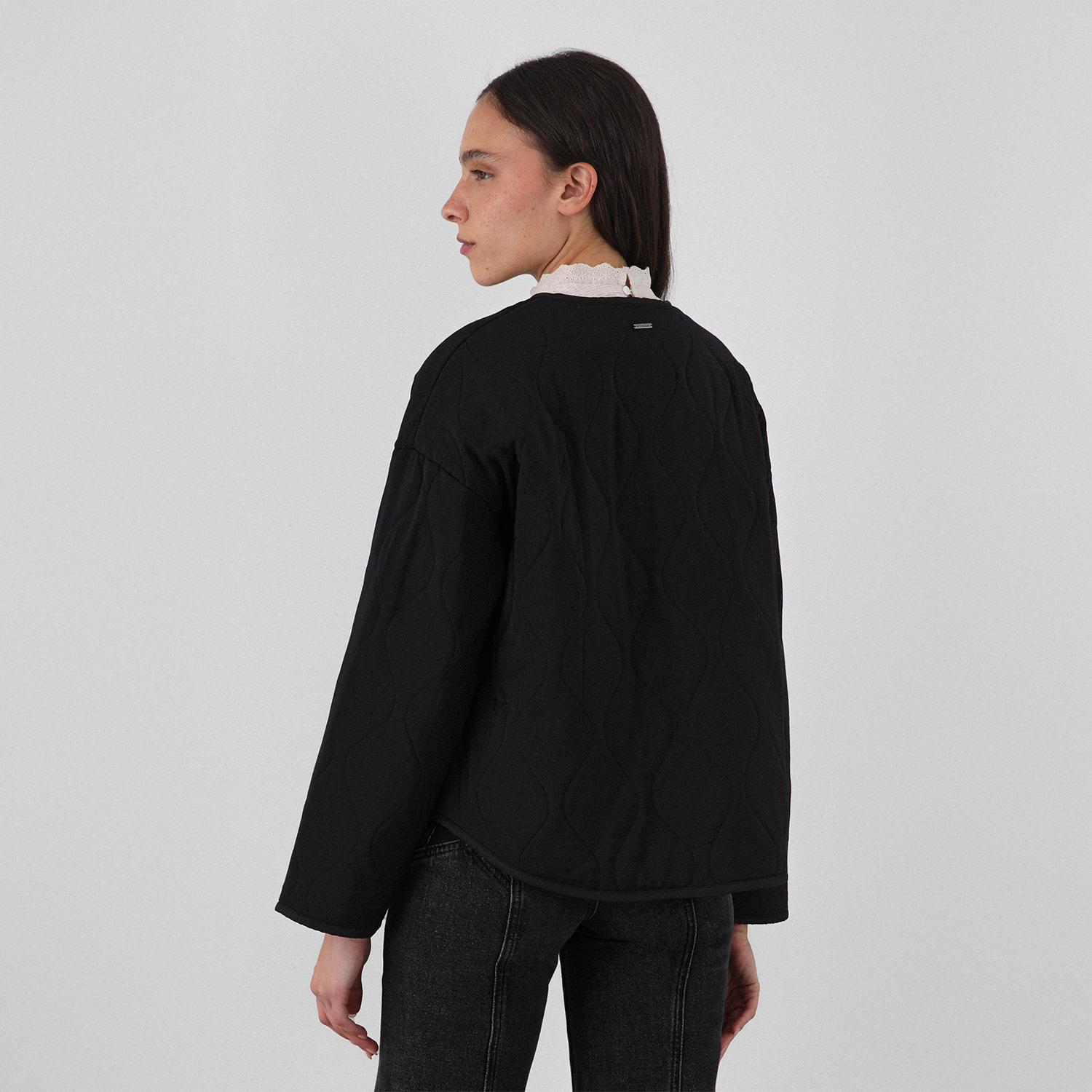 Chaqueta Acolchada Tachas Negro Mujer Raindoor-3