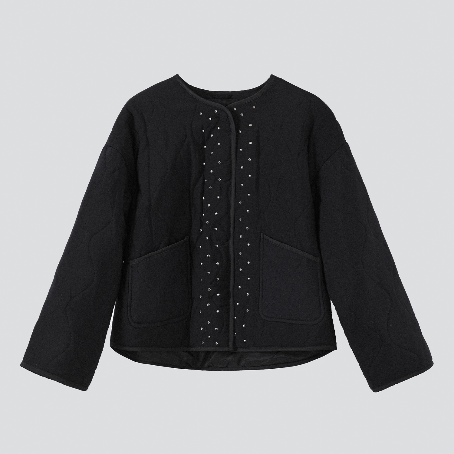 Chaqueta Acolchada Tachas Negro Mujer Raindoor-5