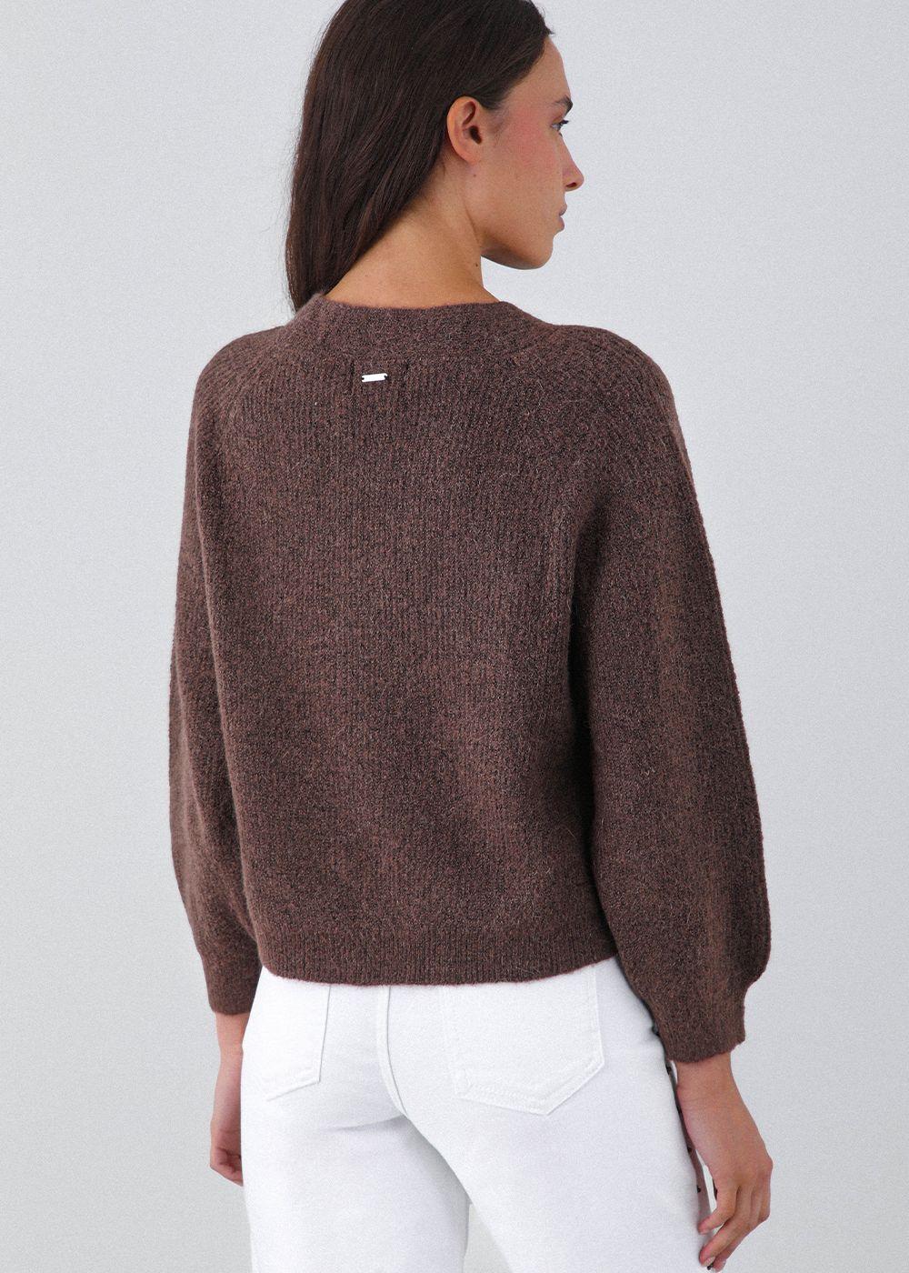 Sweater Lazo Frontal Café Mujer Raindoor-3