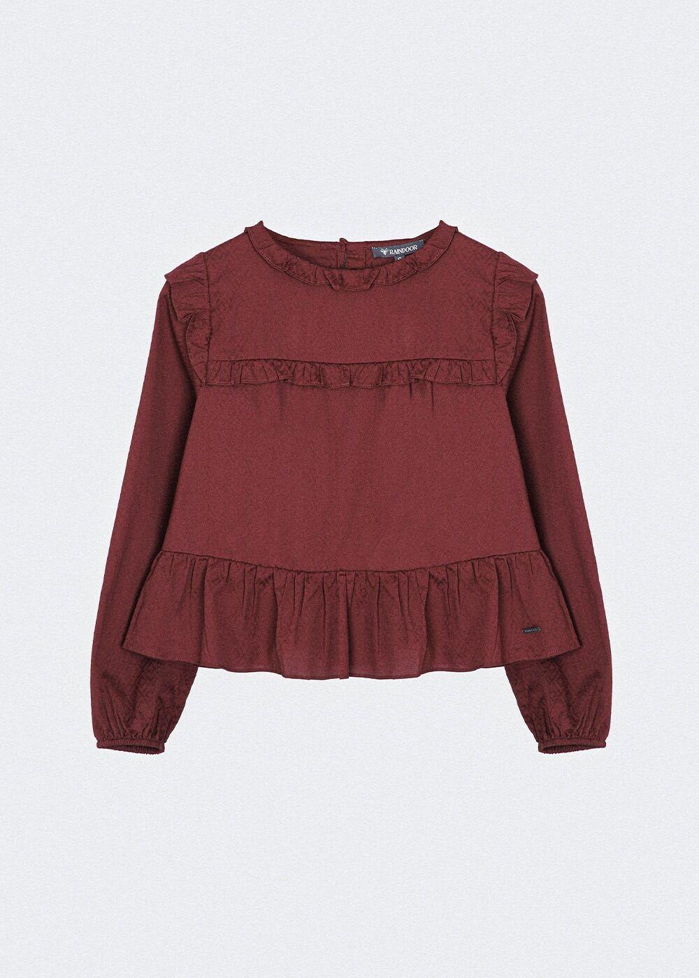 Blusa vuelos frontales burgundy Mujer Raindoor-0