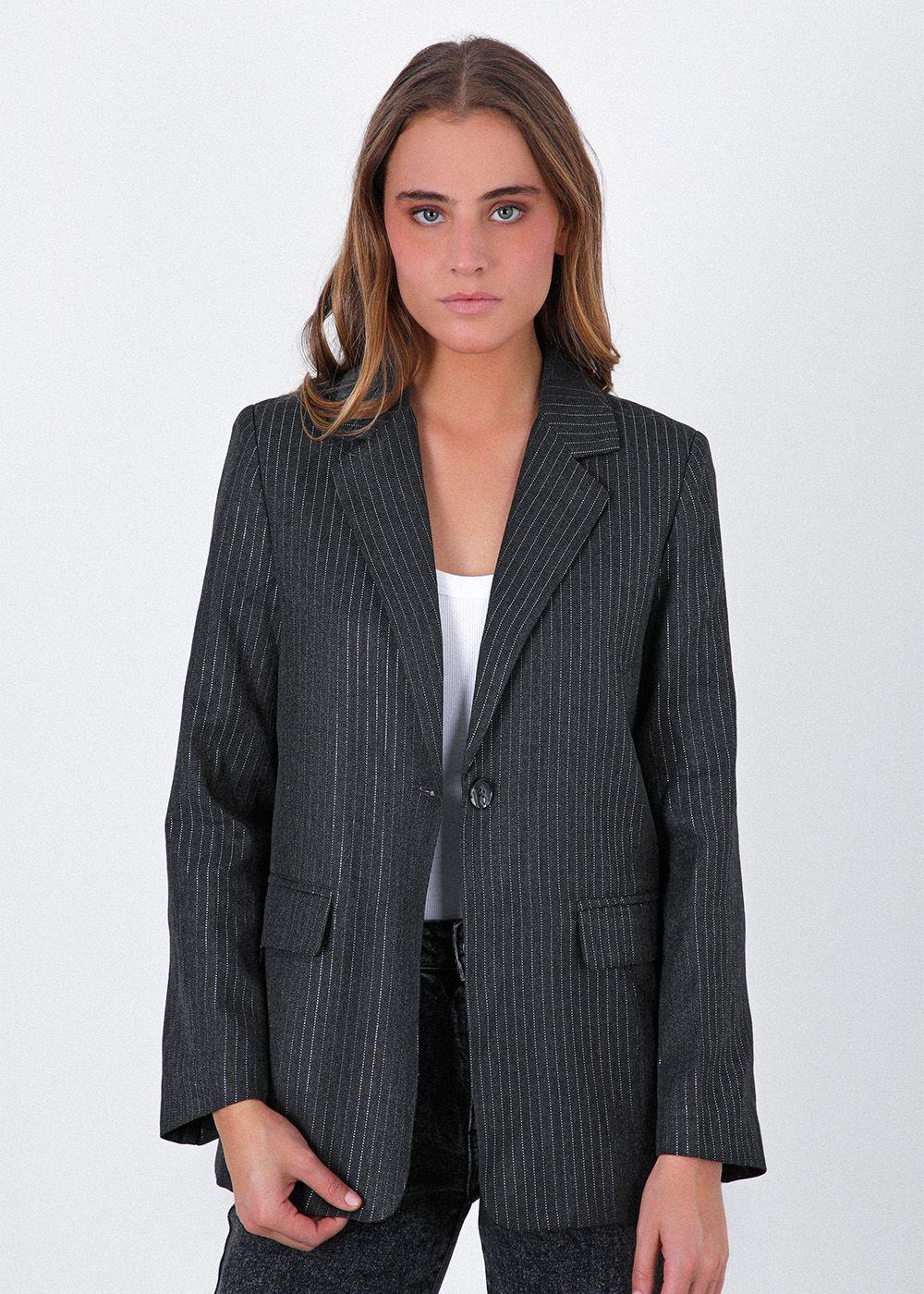 Blazer Raya Lurex Gris Mujer Raindoor-0