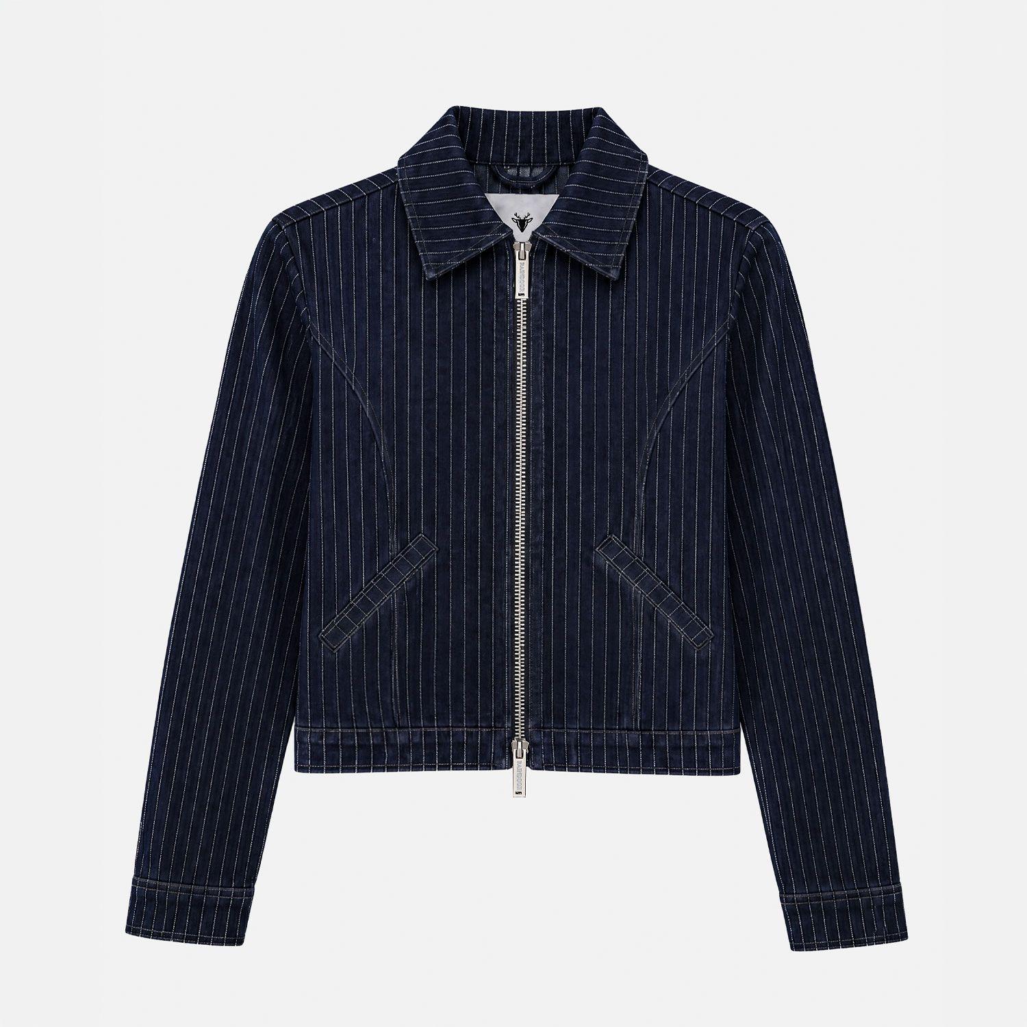 Chaqueta Denim Rayas Azul Mujer Raindoor-3