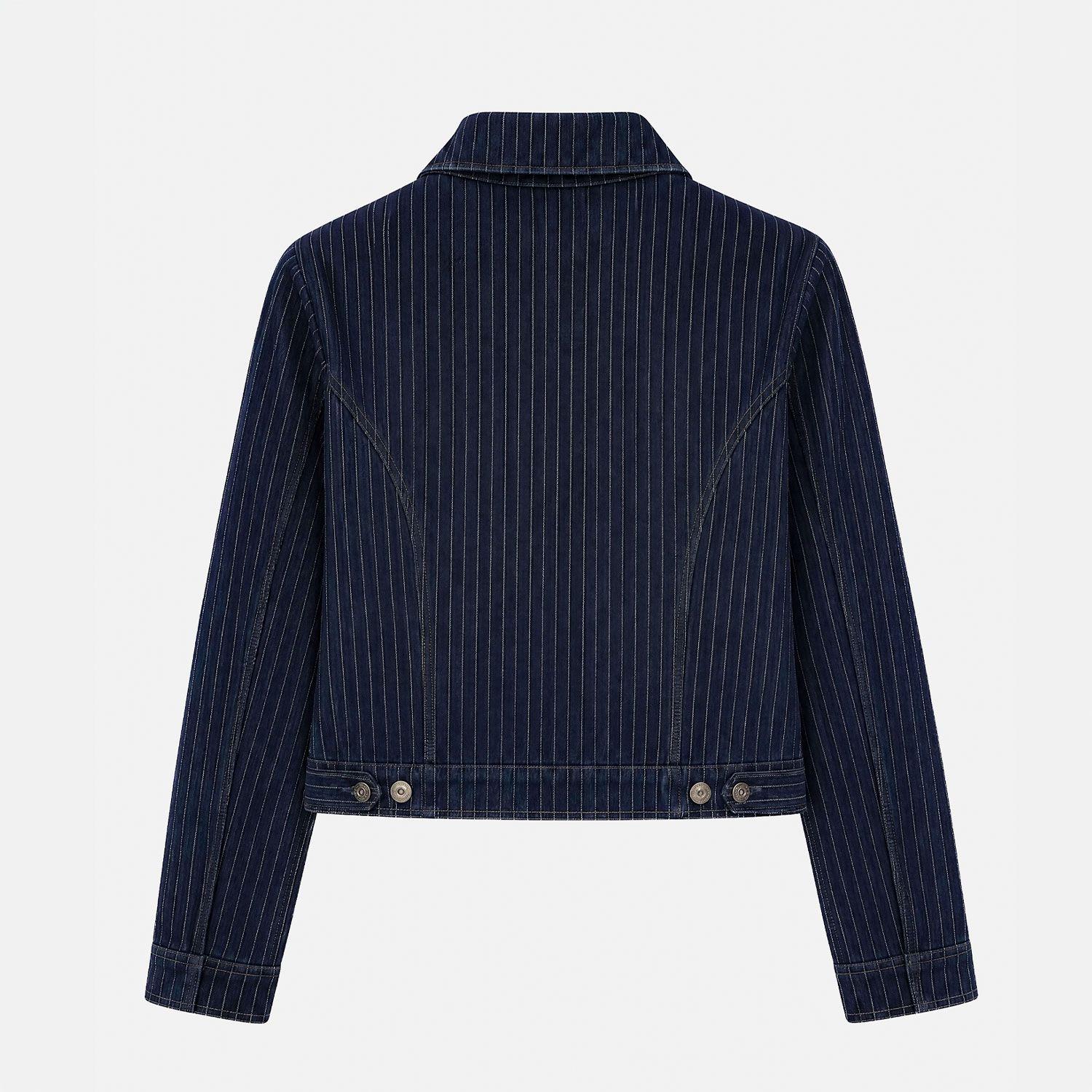Chaqueta Denim Rayas Azul Mujer Raindoor-4