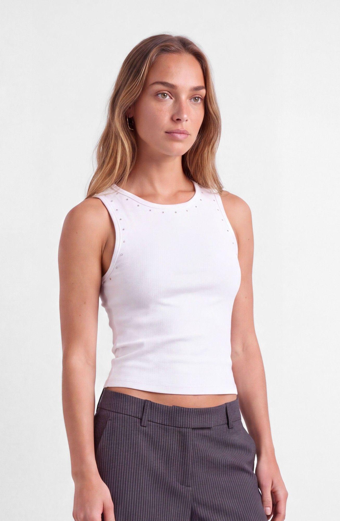 Polera Tank Tachas Blanco Mujer Raindoor-2