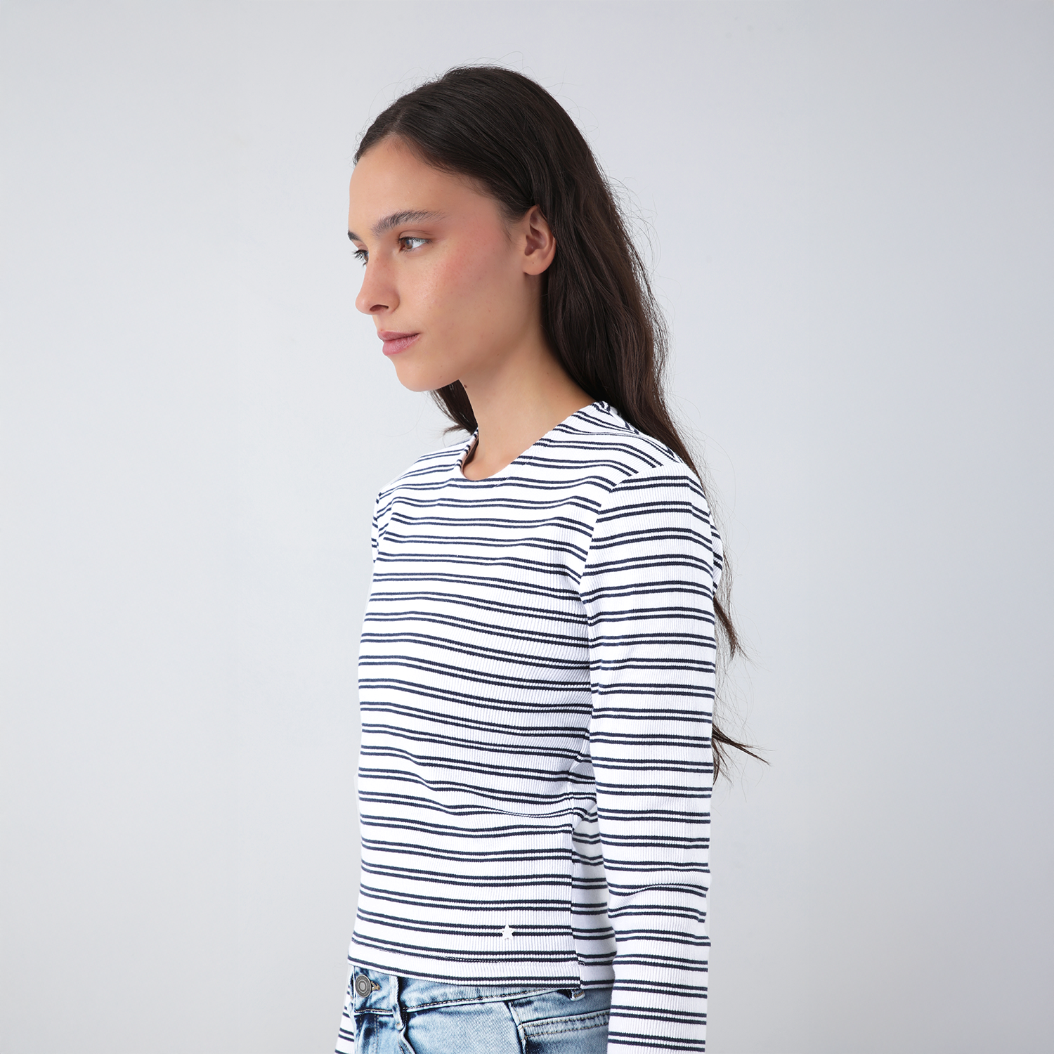 Polera Manga Larga Lineas Blanco Mujer Raindoor-3