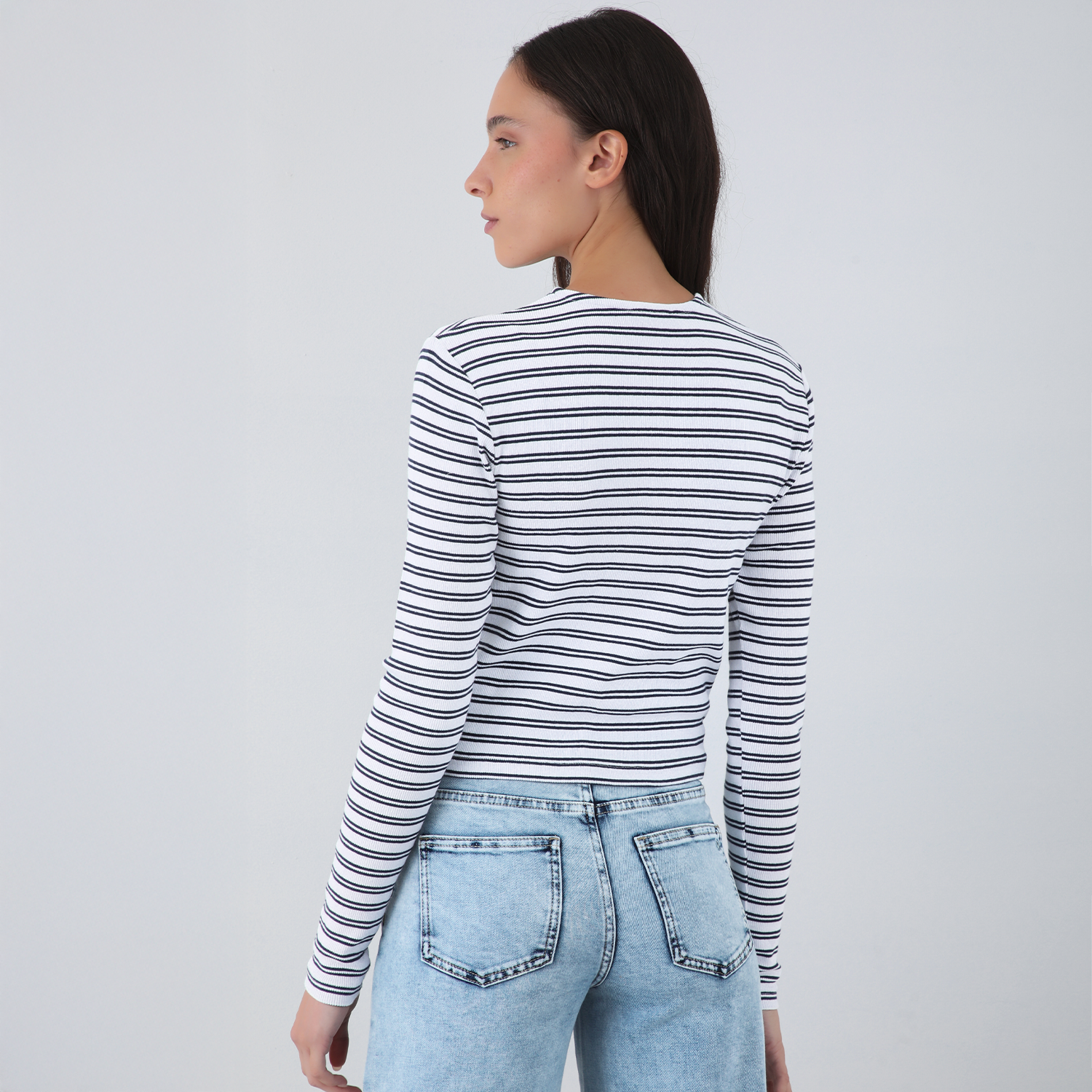Polera Manga Larga Lineas Blanco Mujer Raindoor-4