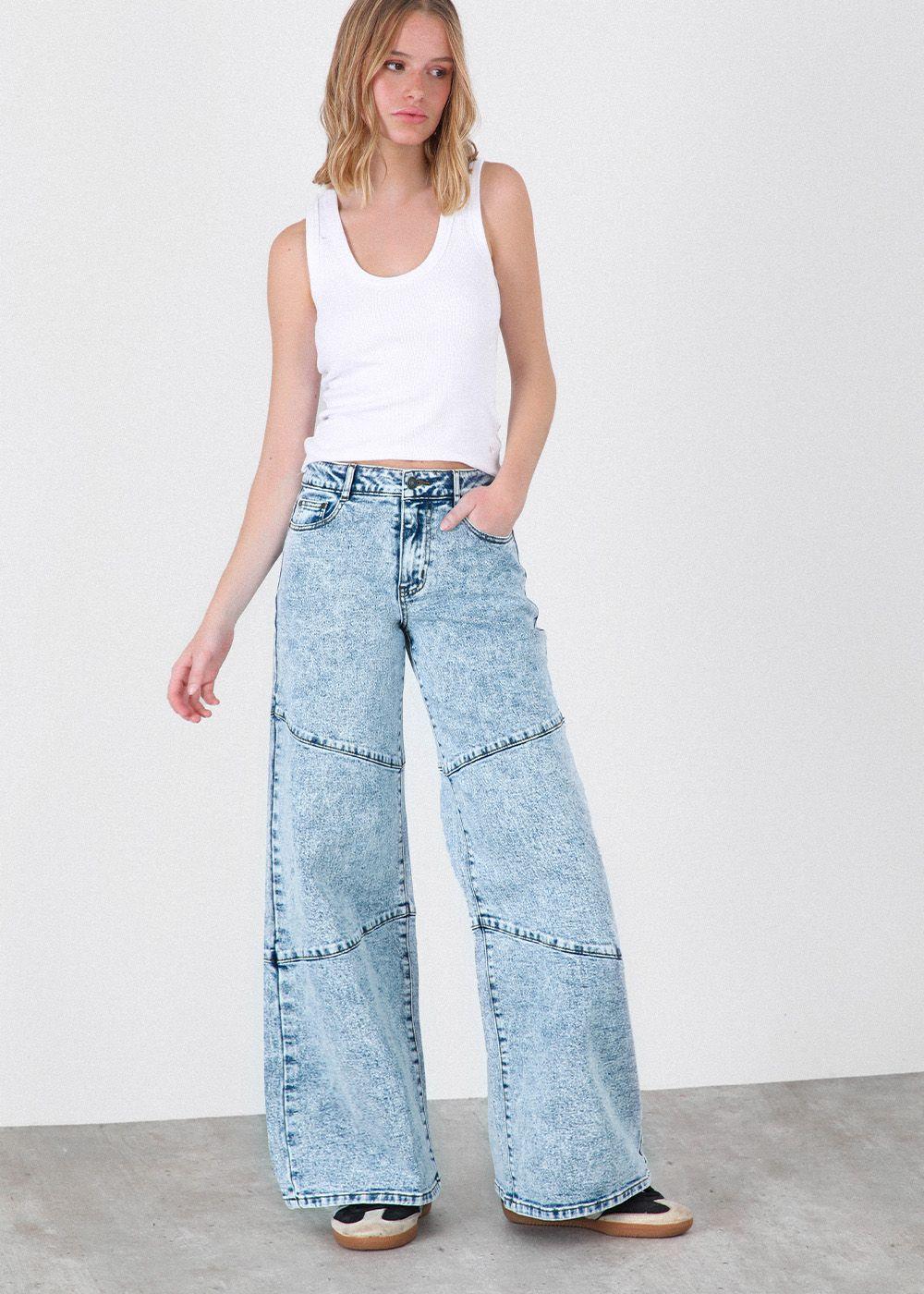 Pantalón Costuras Azul Mujer Raindoor-2