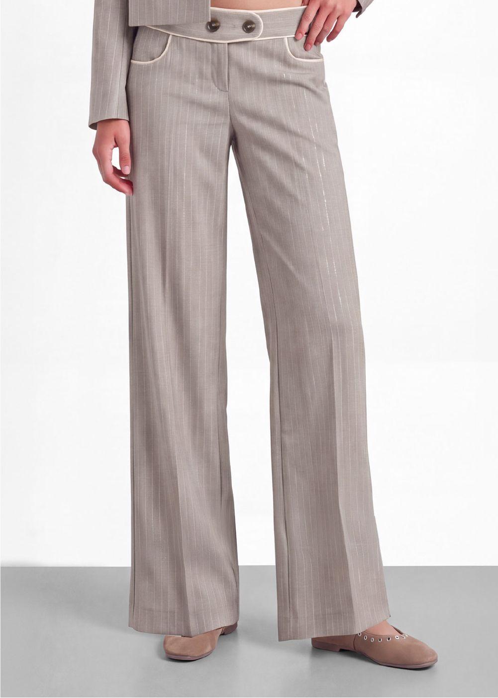 Pantalon Sastrero Lurex Beige Mujer Raindoor-1