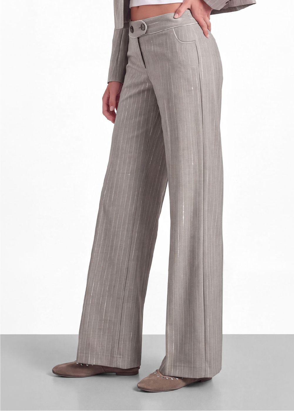 Pantalon Sastrero Lurex Beige Mujer Raindoor-3