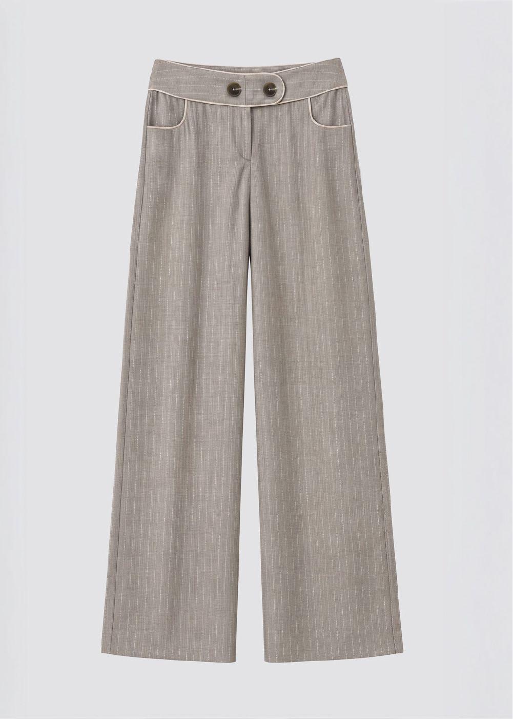 Pantalon Sastrero Lurex Beige Mujer Raindoor-5