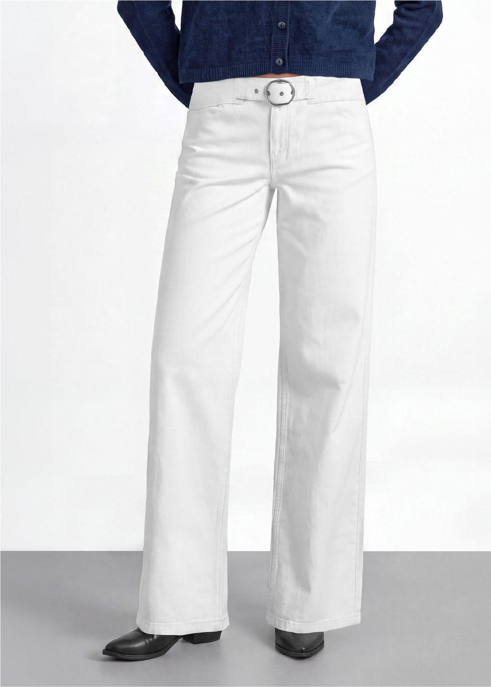 Pantalon Cinturon Pretina Blanco Mujer Raindoor-1