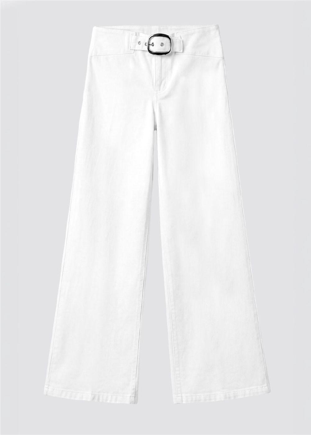 Pantalon Cinturon Pretina Blanco Mujer Raindoor-5