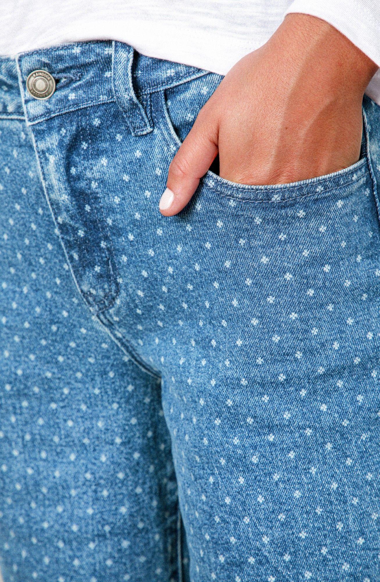 Pantalón Laser Rombos Azul Straight Mujer Raindoor-2