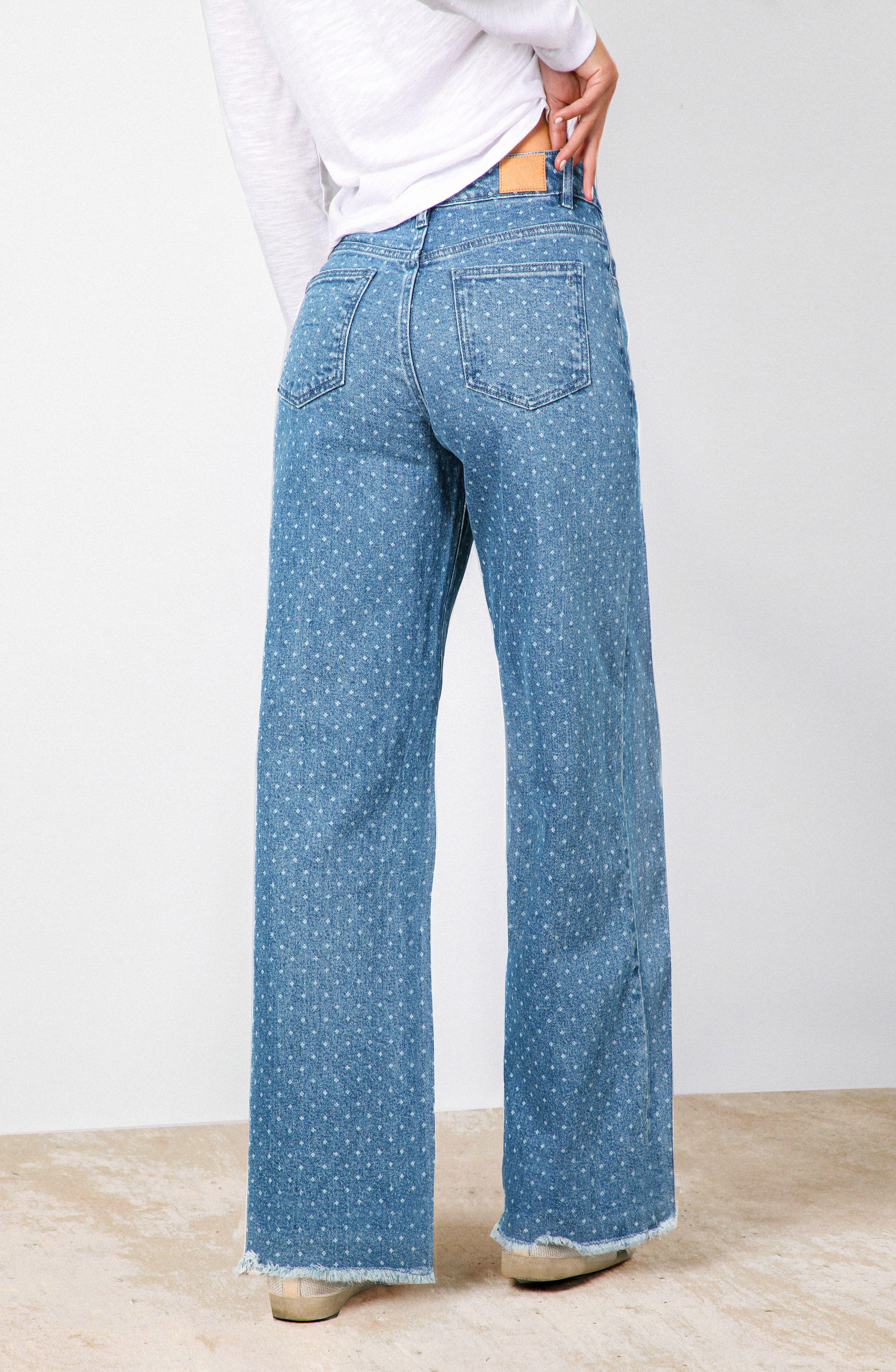 Pantalón Laser Rombos Azul Straight Mujer Raindoor-2
