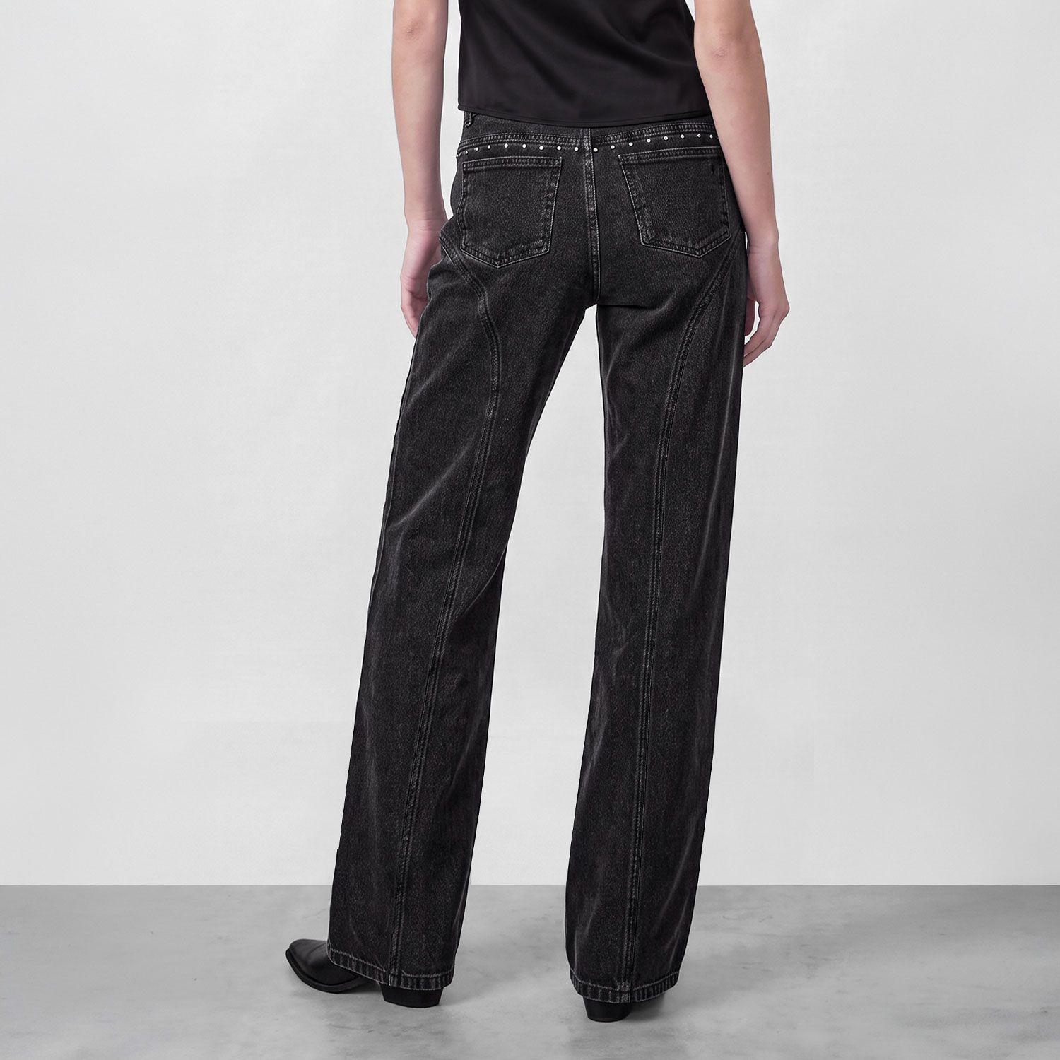 Pantalon Corte Tachas Wide Gris Mujer Raindoor-2