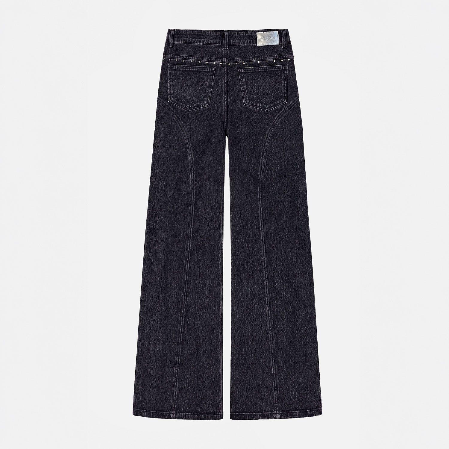 Pantalon Corte Tachas Wide Gris Mujer Raindoor-4