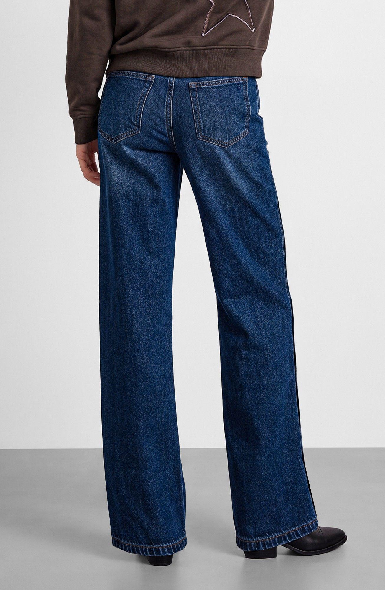 Pantalon Botones Laterales Azul Mujer Raindoor-2