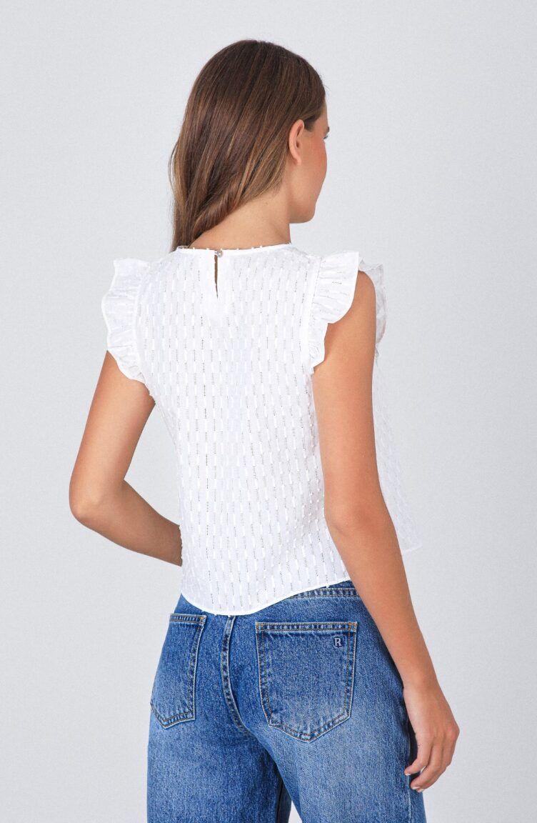 Blusa Manga Corta Blanco Mujer Raindoor-3