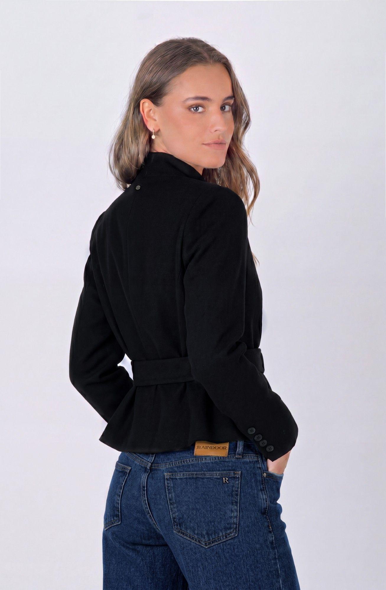 Blazer Cruzado Lazo Black Mujer Raindoor-3