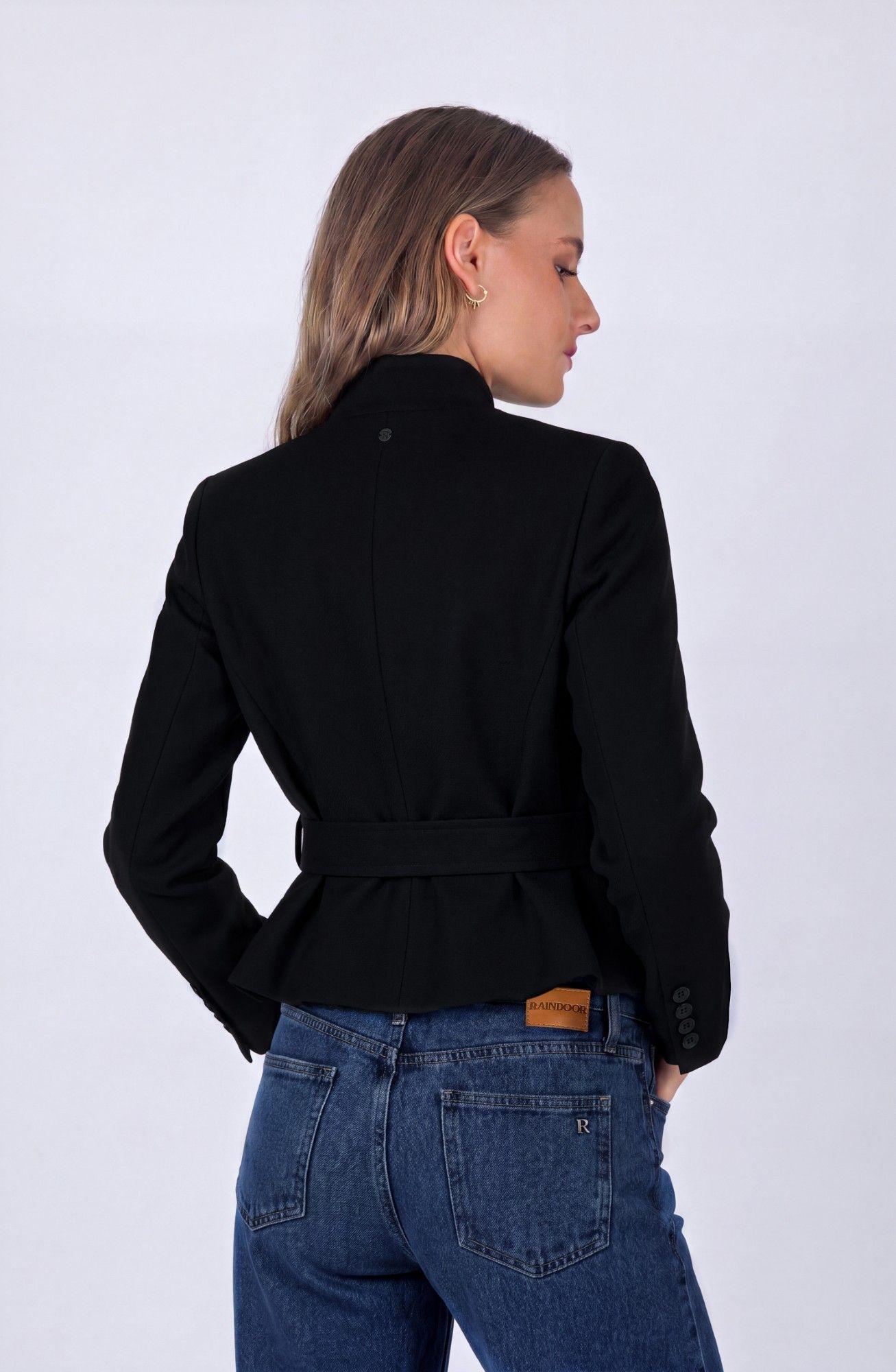 Blazer Cruzado Lazo Black Mujer Raindoor-4