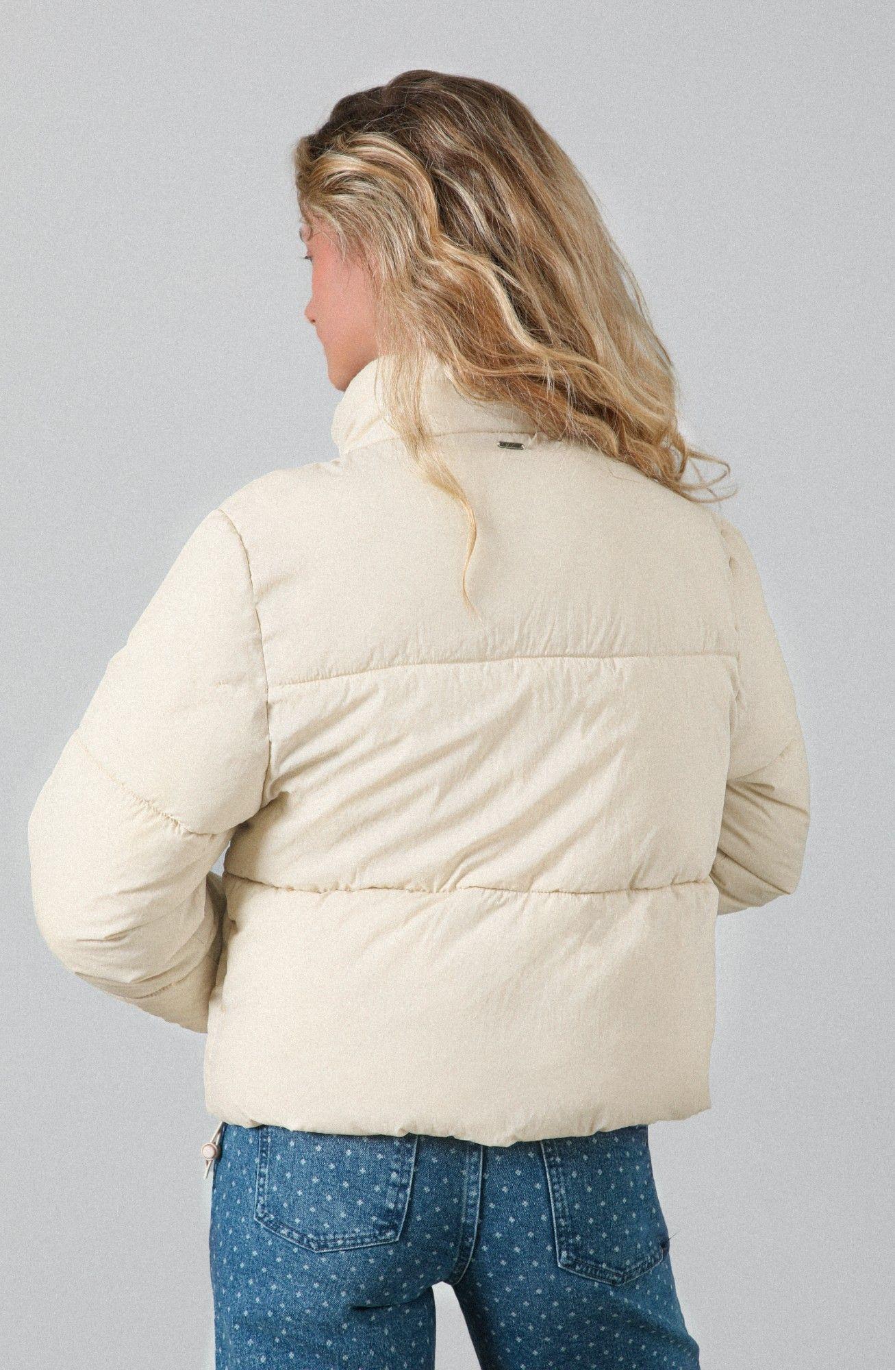 Chaqueta Puffa Bolsillo Corazón Beige Mujer Raindoor-3