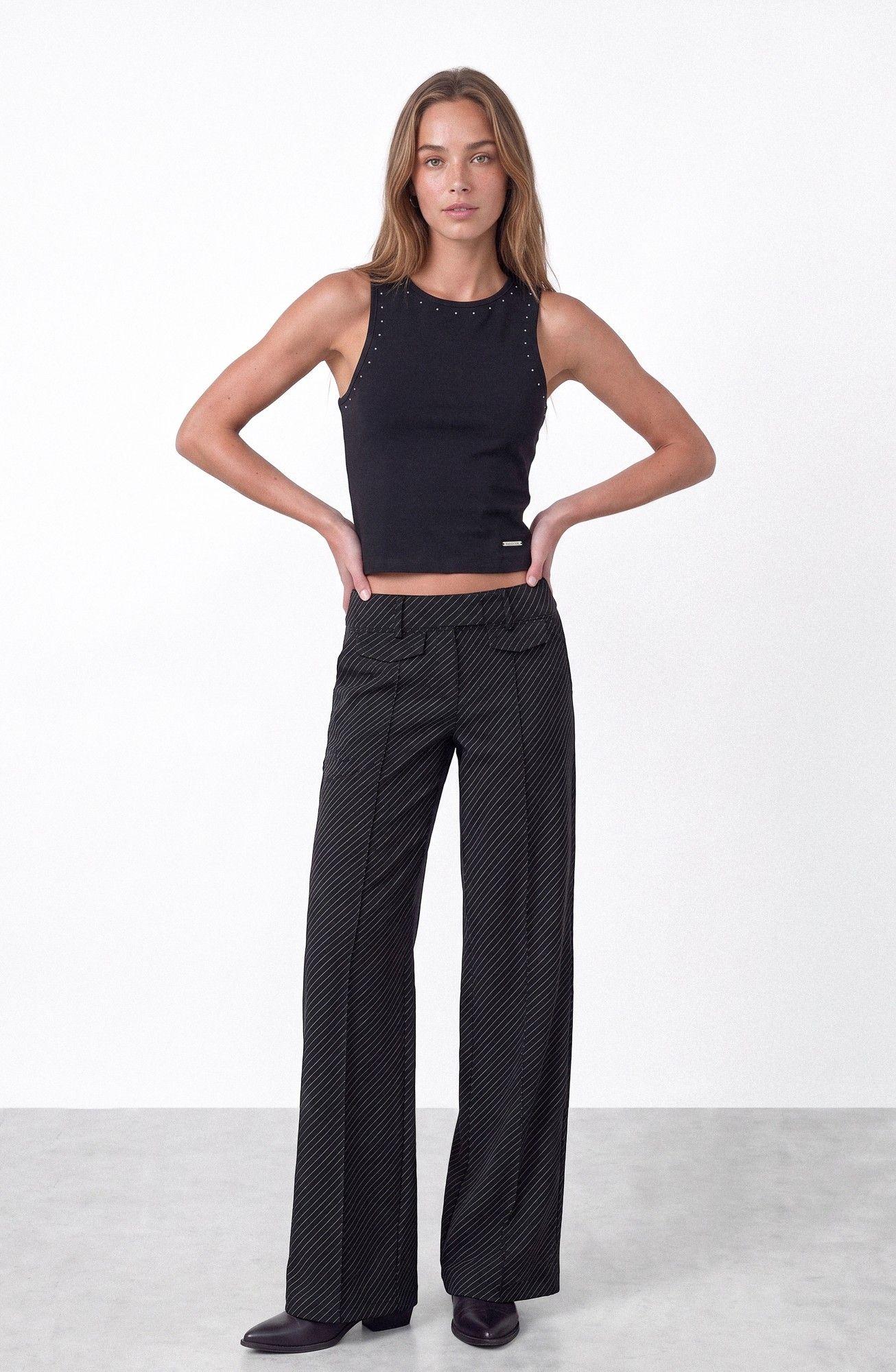 Polera Tank Tachas Negro Mujer Raindoor-0