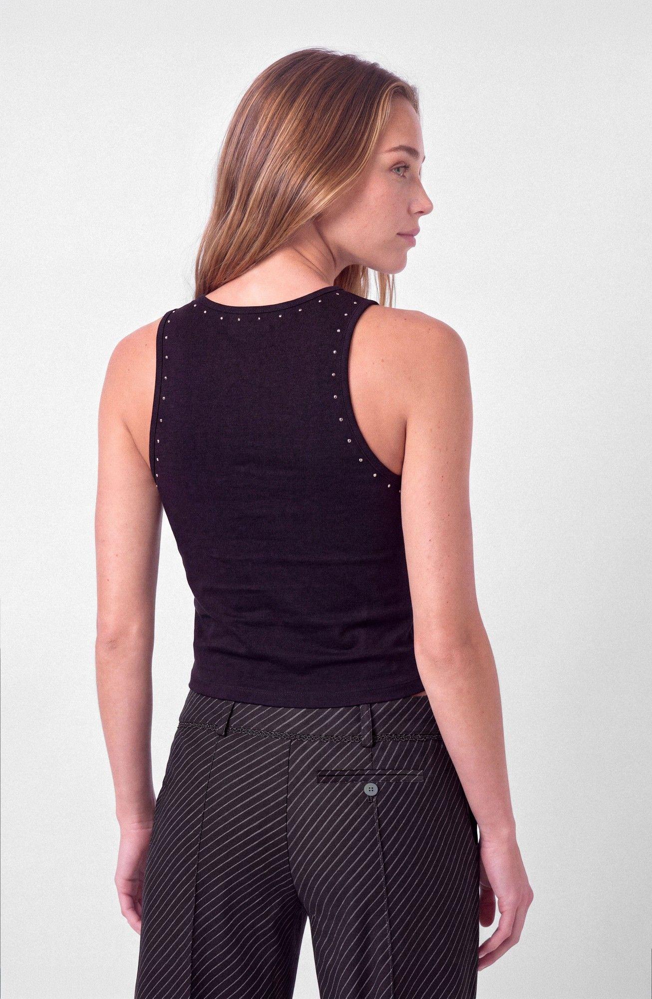 Polera Tank Tachas Negro Mujer Raindoor-3