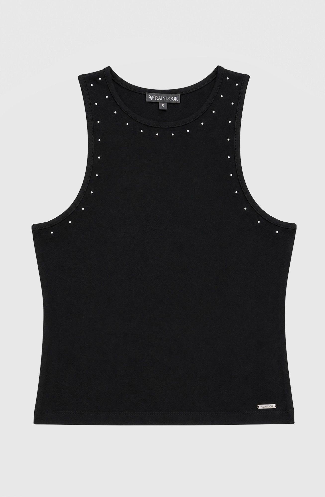 Polera Tank Tachas Negro Mujer Raindoor-5
