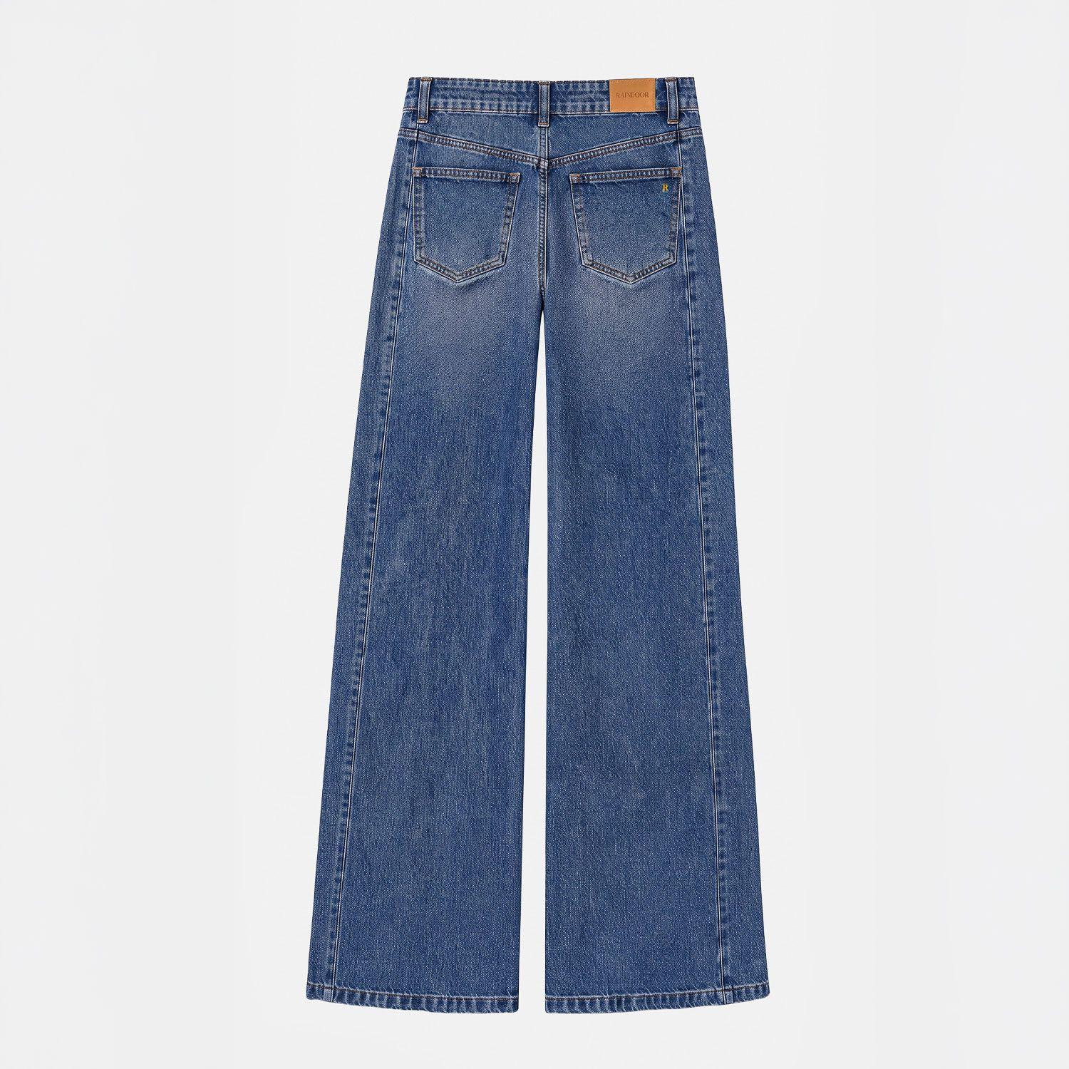 Pantalon Botones Frontales Azul Mujer Raindoor-5