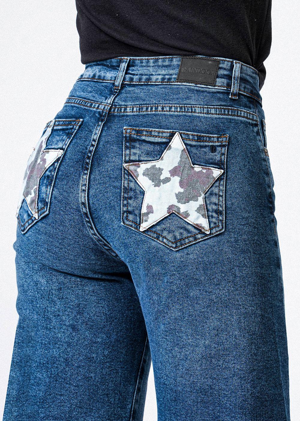Pantalón Straight Pockets Cow Mujer Raindoor-1