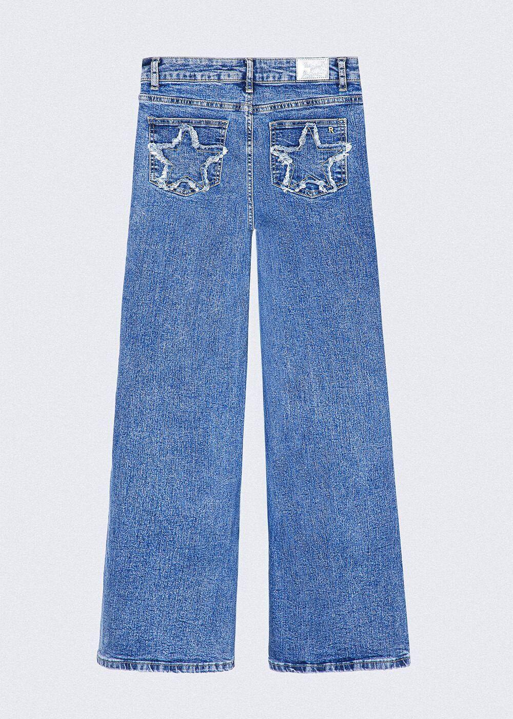 Pantalón Estrella Desflecado Azul Mujer Raindoor-0