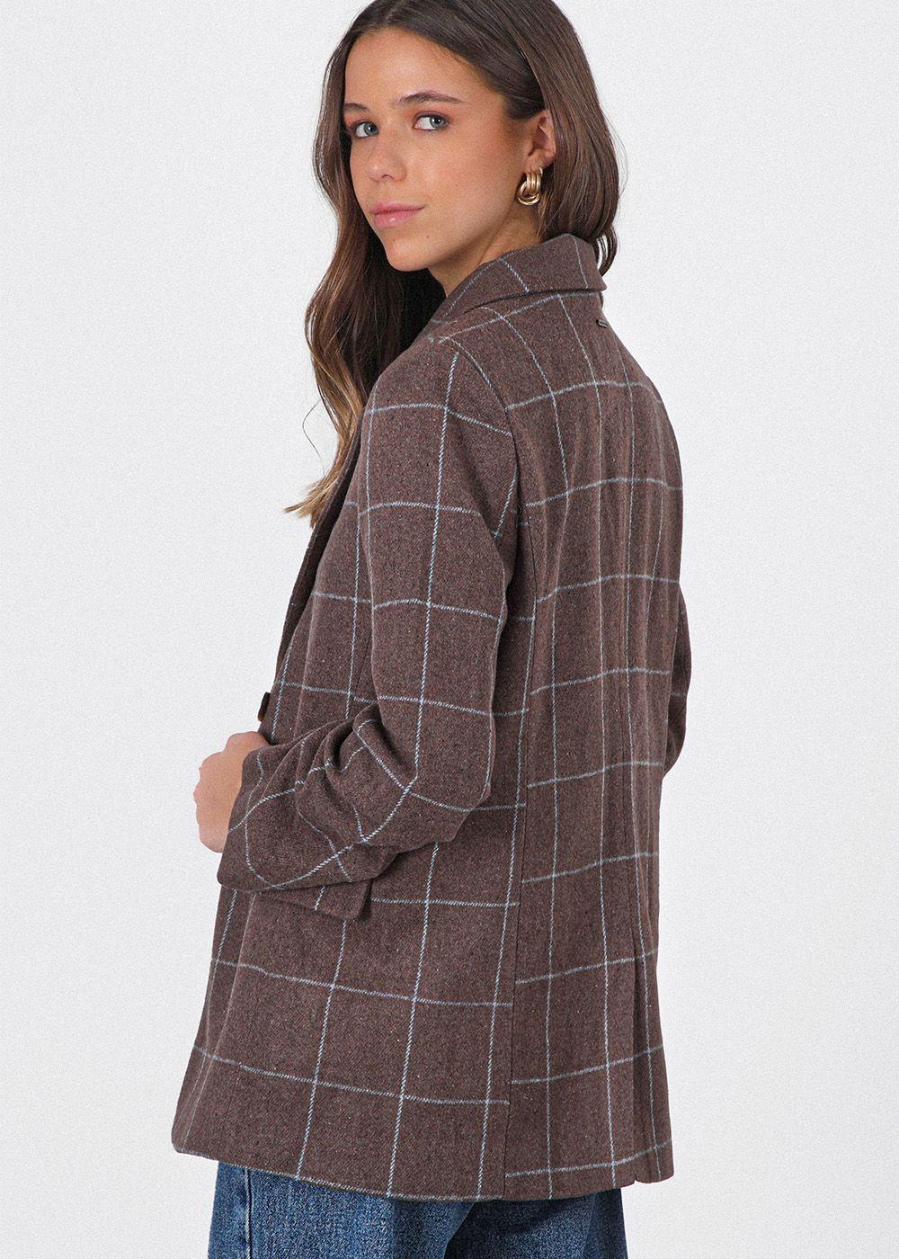 Blazer Cuadros Café Mujer Raindoor-3