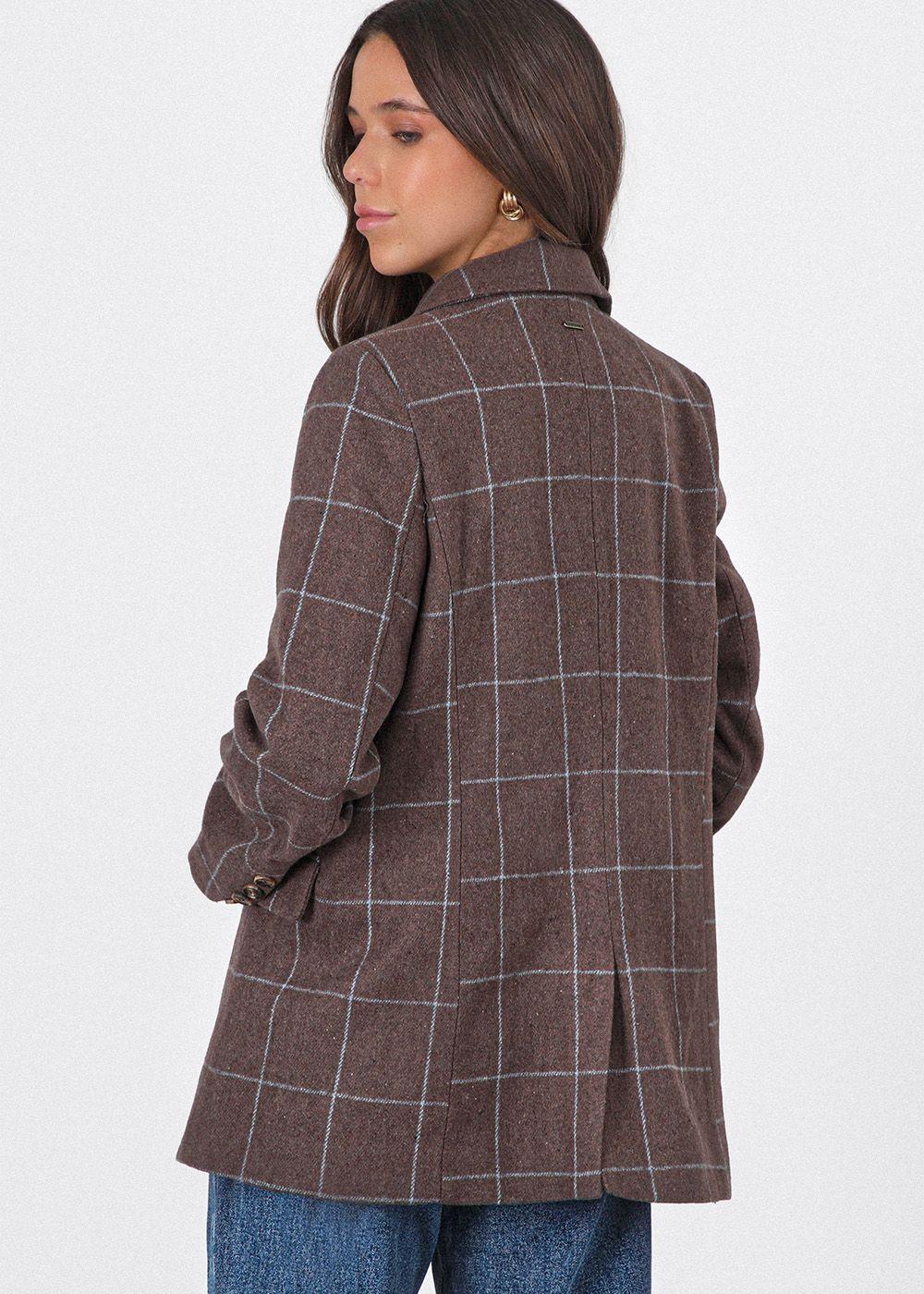 Blazer Cuadros Café Mujer Raindoor-4