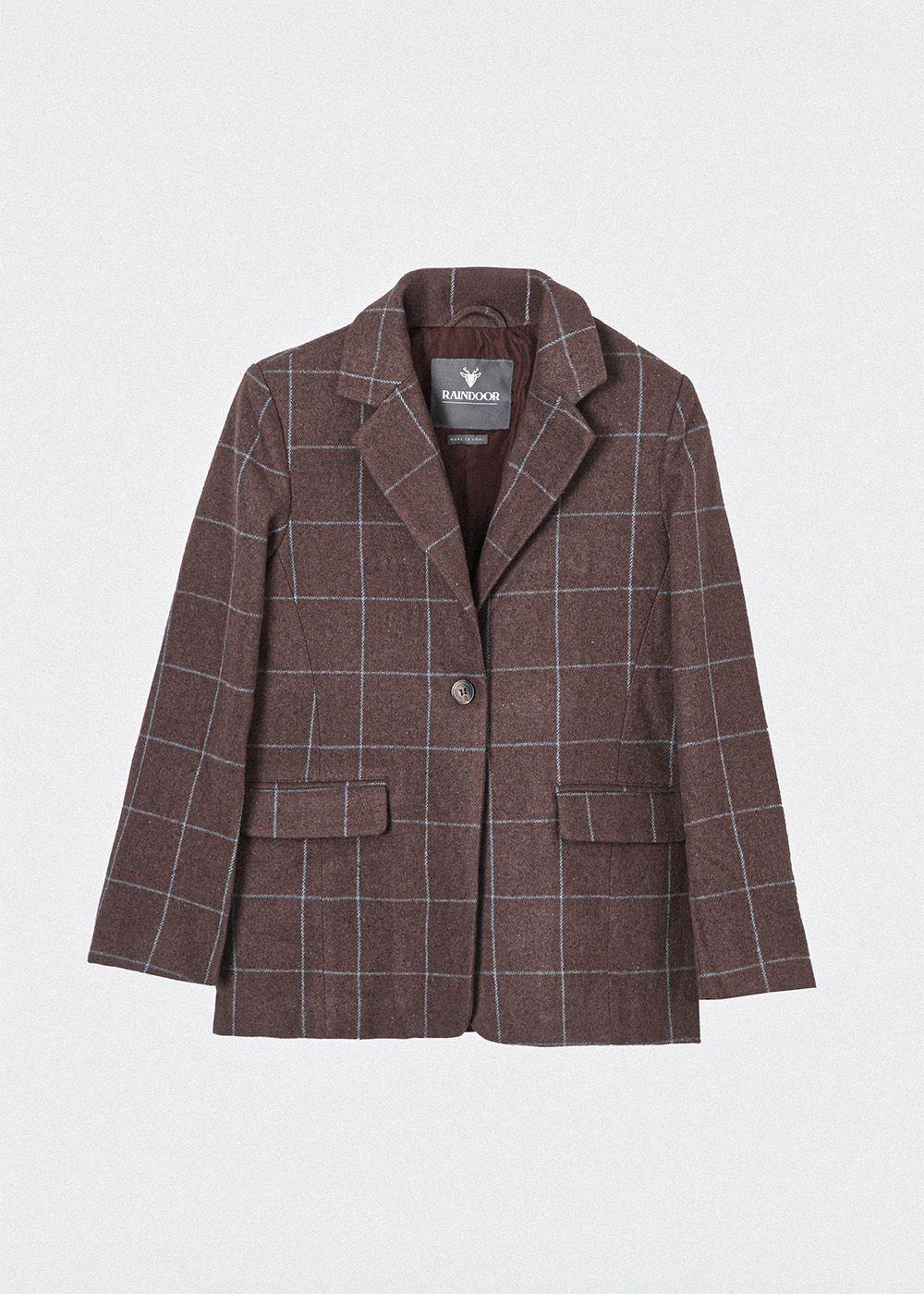 Blazer Cuadros Café Mujer Raindoor-5