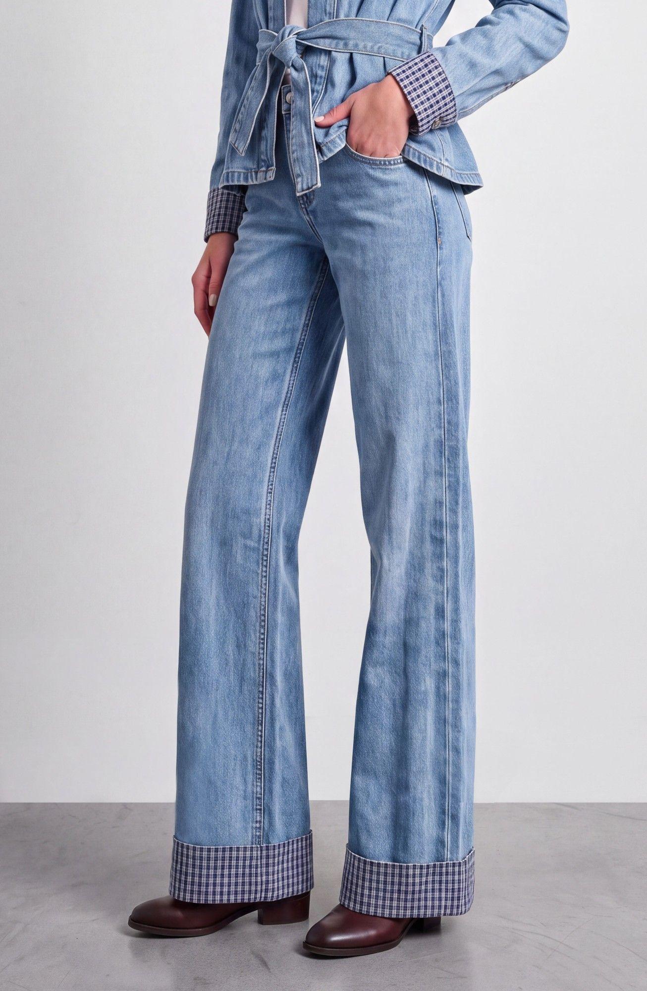 Pantalon Detalle Print Azul Mujer Raindoor-2