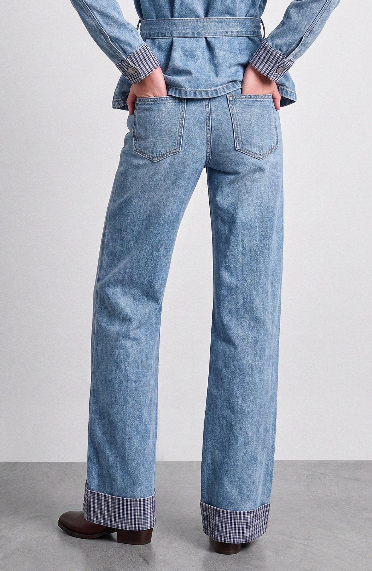 Pantalon Detalle Print Azul Mujer Raindoor-3