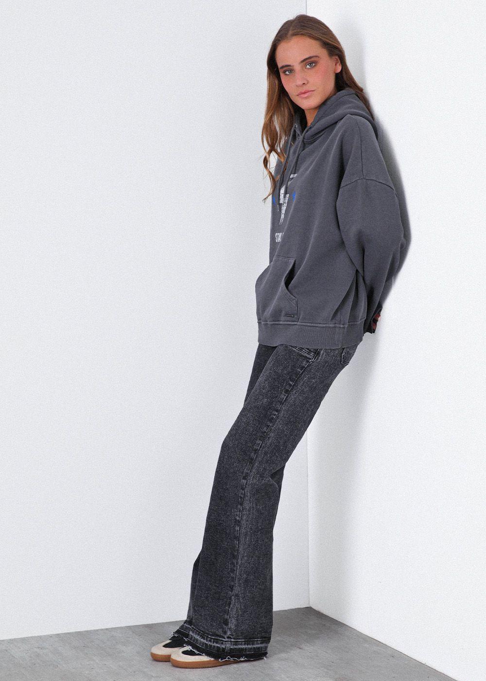 Polerón Hoodie Estampado Gris Mujer Raindoor-2