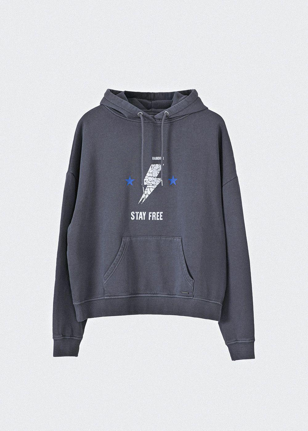 Polerón Hoodie Estampado Gris Mujer Raindoor-5