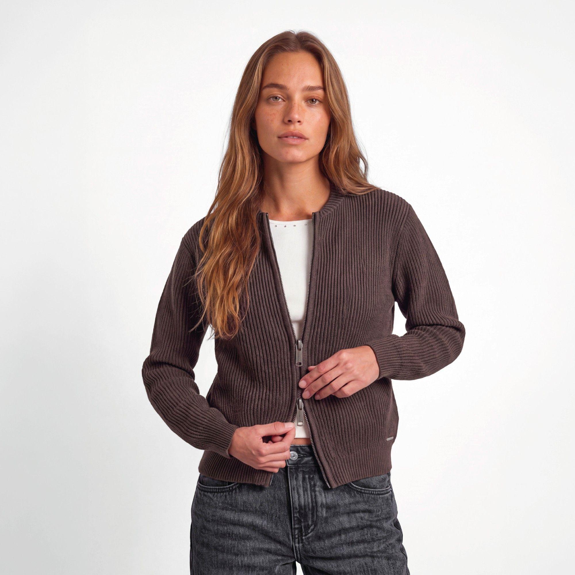 Sweater Bomber Café Mujer Raindoor-1