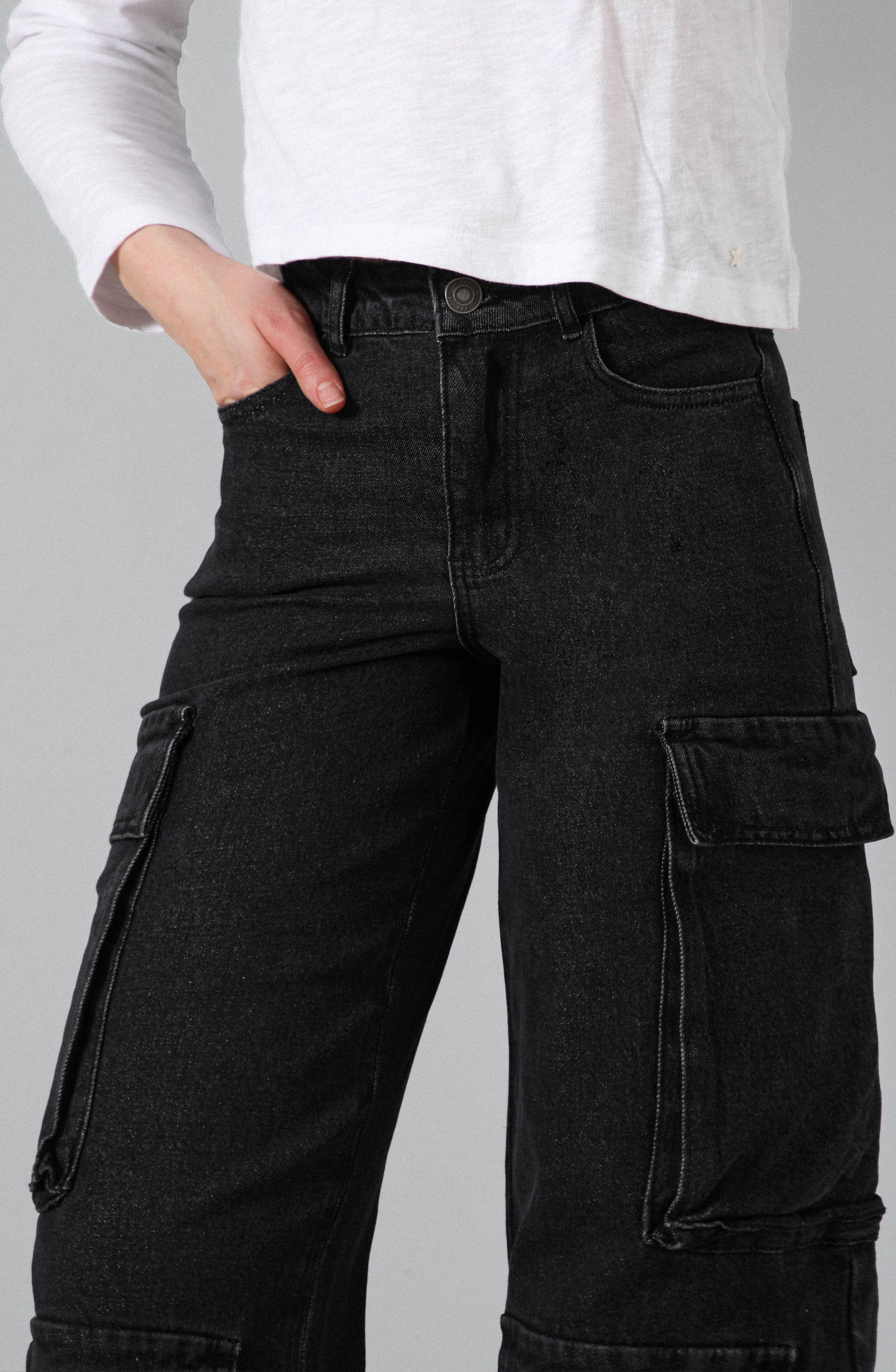 Pantalón Cargo Bolsillos Negro R Mujer Raindoor-3