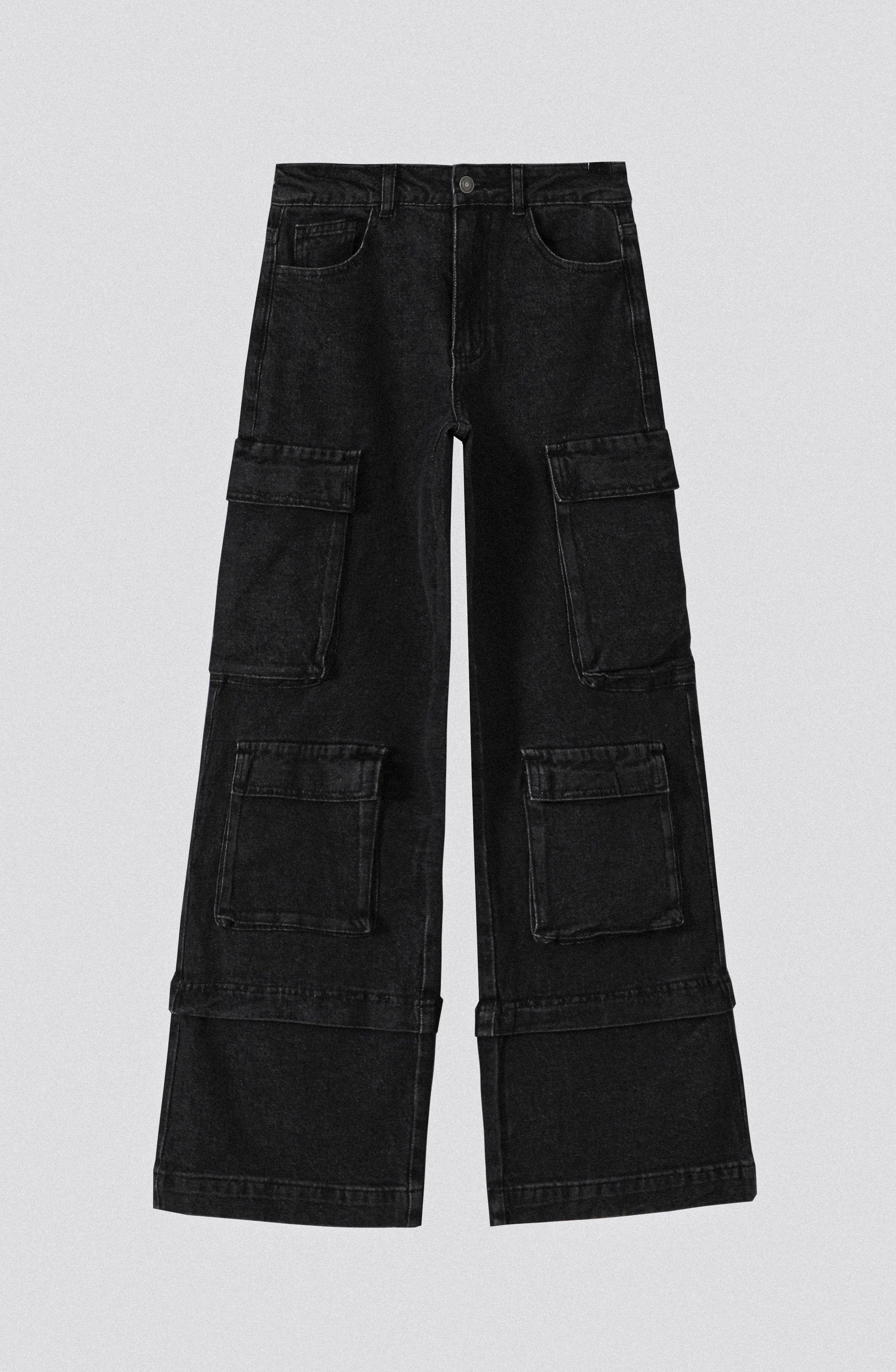 Pantalón Cargo Bolsillos Negro R Mujer Raindoor-4