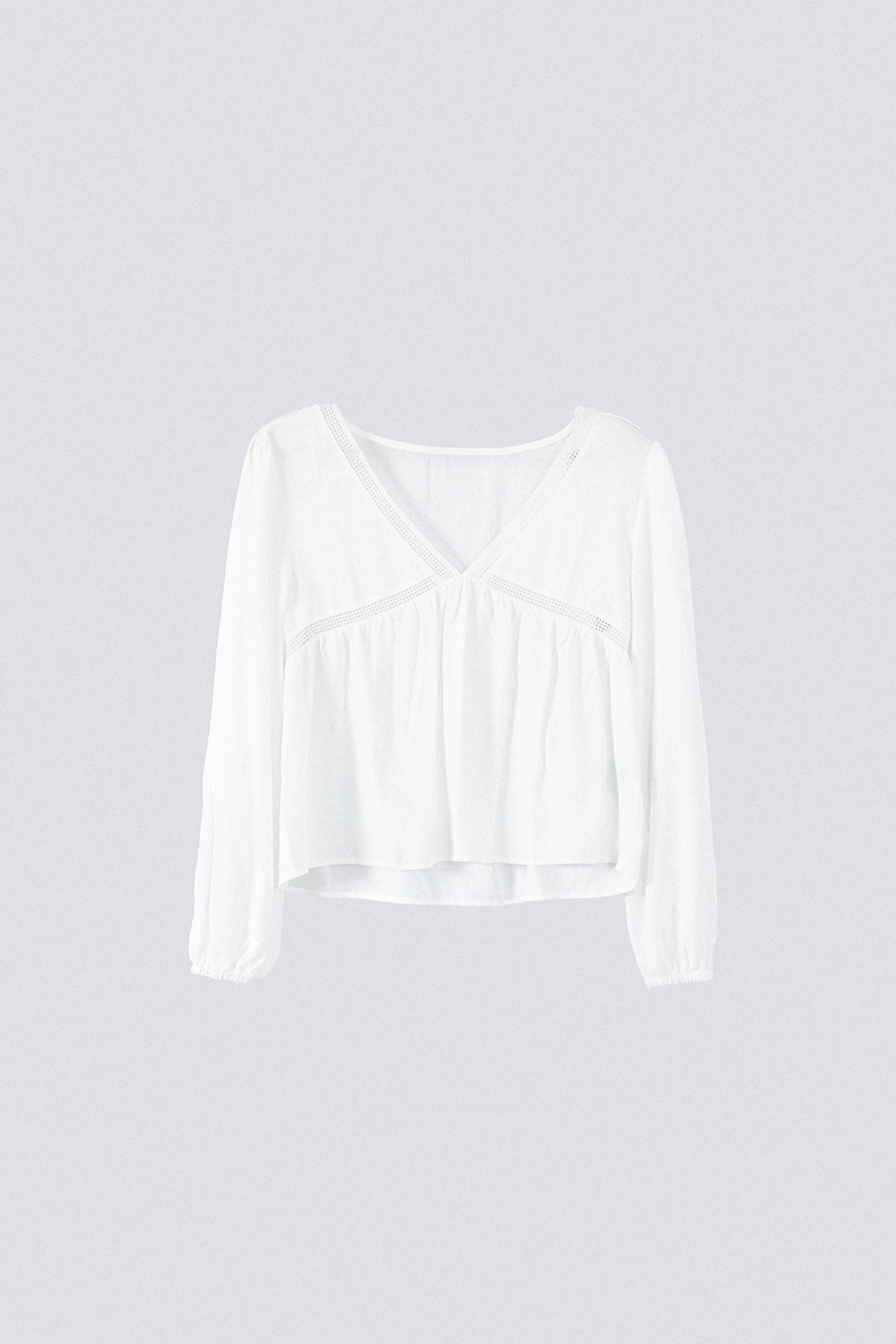 Blusa Cuello En V Blanco Mujer Raindoor-4