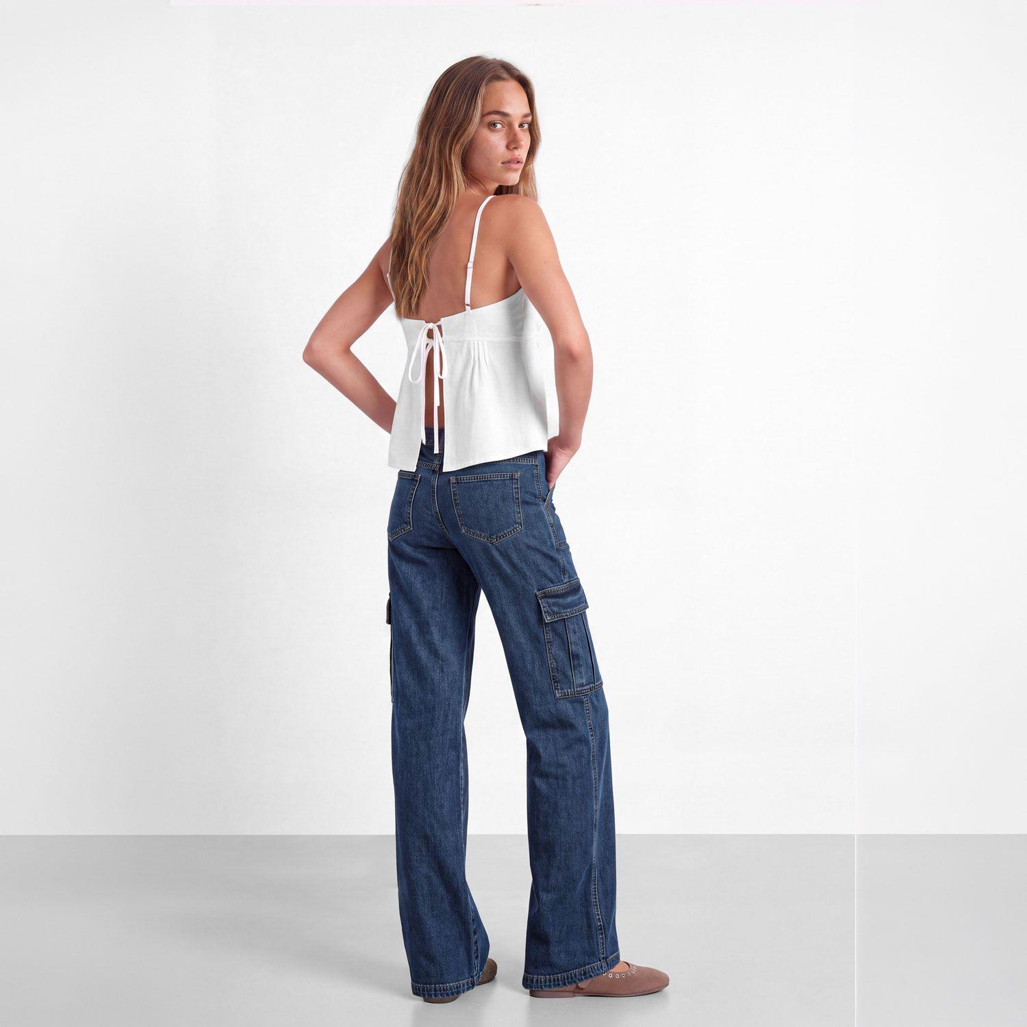 Top Escote Plisado Blanco Mujer Raindoor-0
