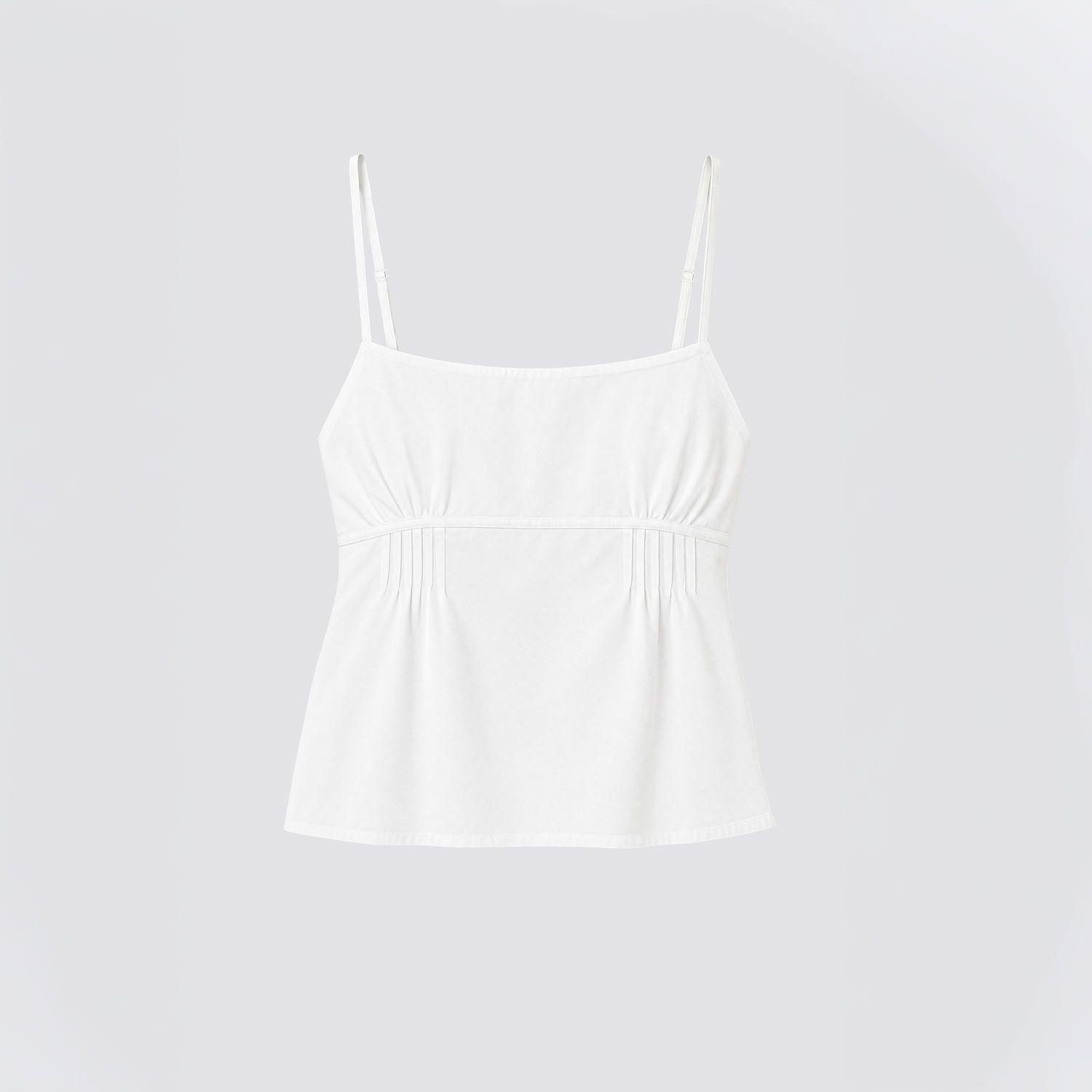 Top Escote Plisado Blanco Mujer Raindoor-5