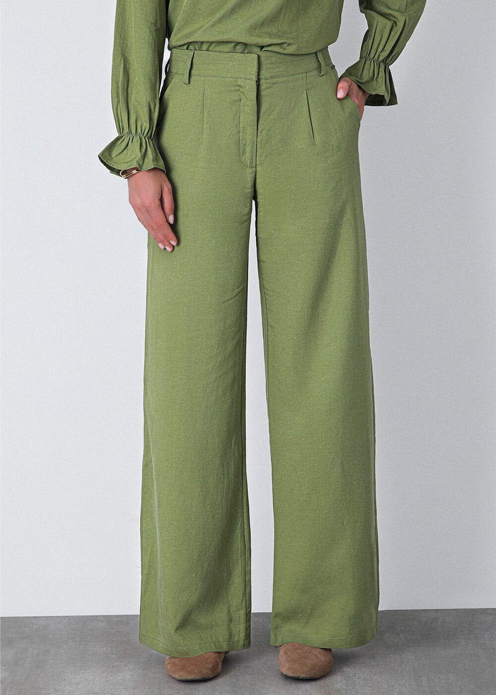Pantalón recto verde Mujer Raindoor-3